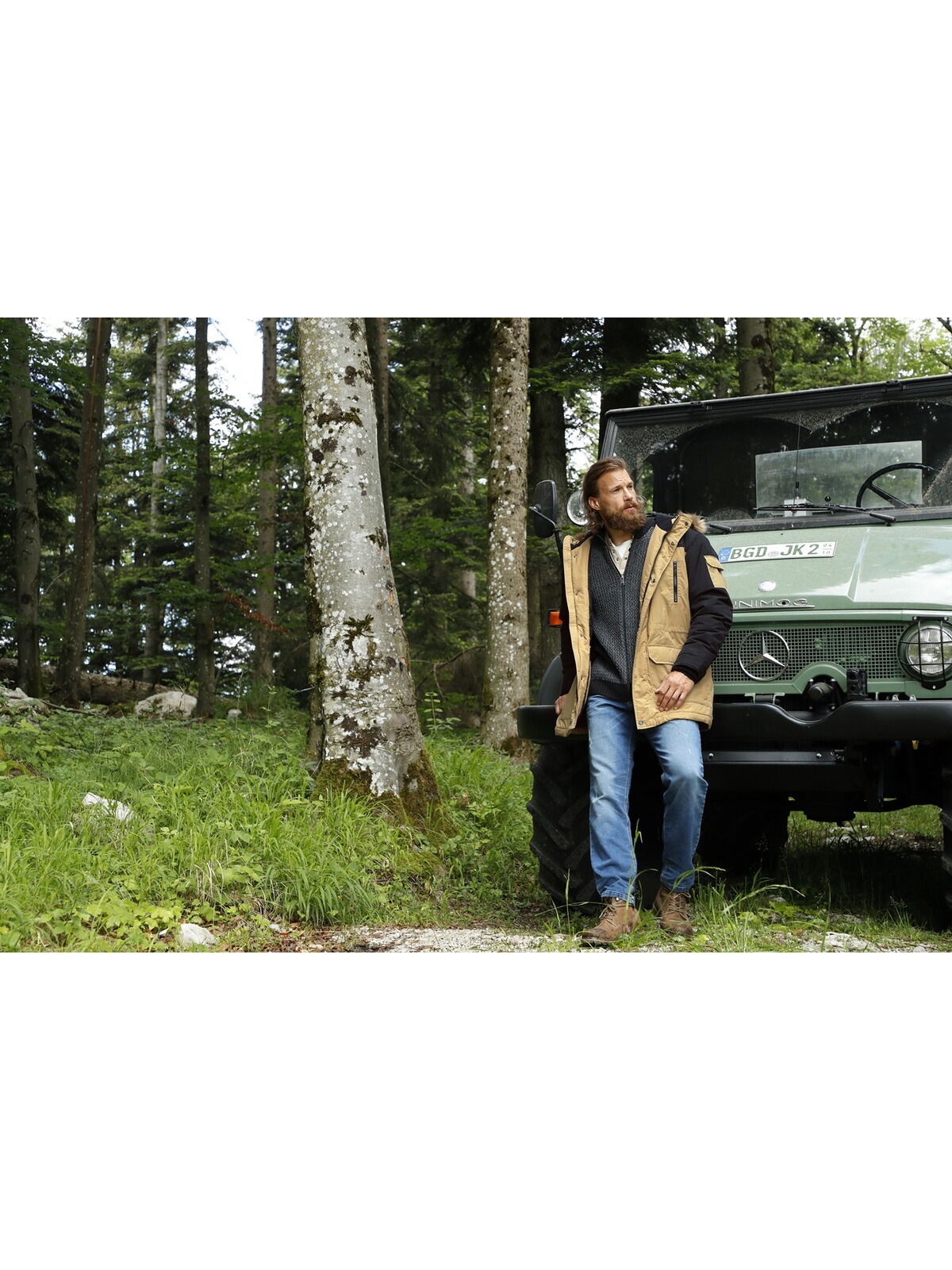 Jan Vanderstorm Outdoorjacke »Parka JOKUM«, (1 St.), Kapuze mit Fellimitatbesatz