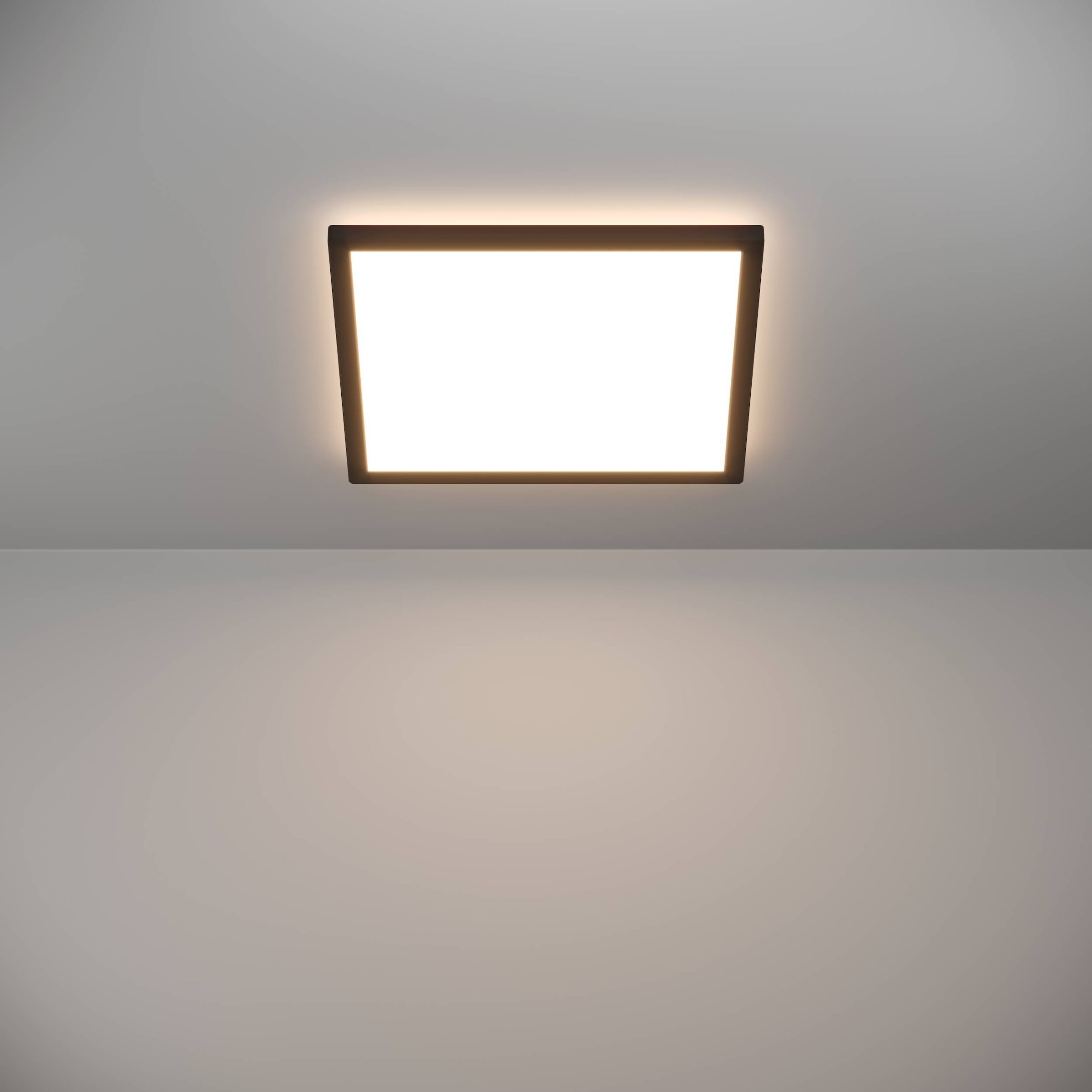 EGLO Deckenleuchte »Rovito-R Deckenlampe, Deckenbeleuchtung, Badlampe, Kunststoff, IP44« LED-Modul 1 Stk. Kaltweiß | Neutralweiß | Warmweiß Wand-/Deckenleuchte - L39 x B39 x H3 cm - schwarz - 17,6W inkl.