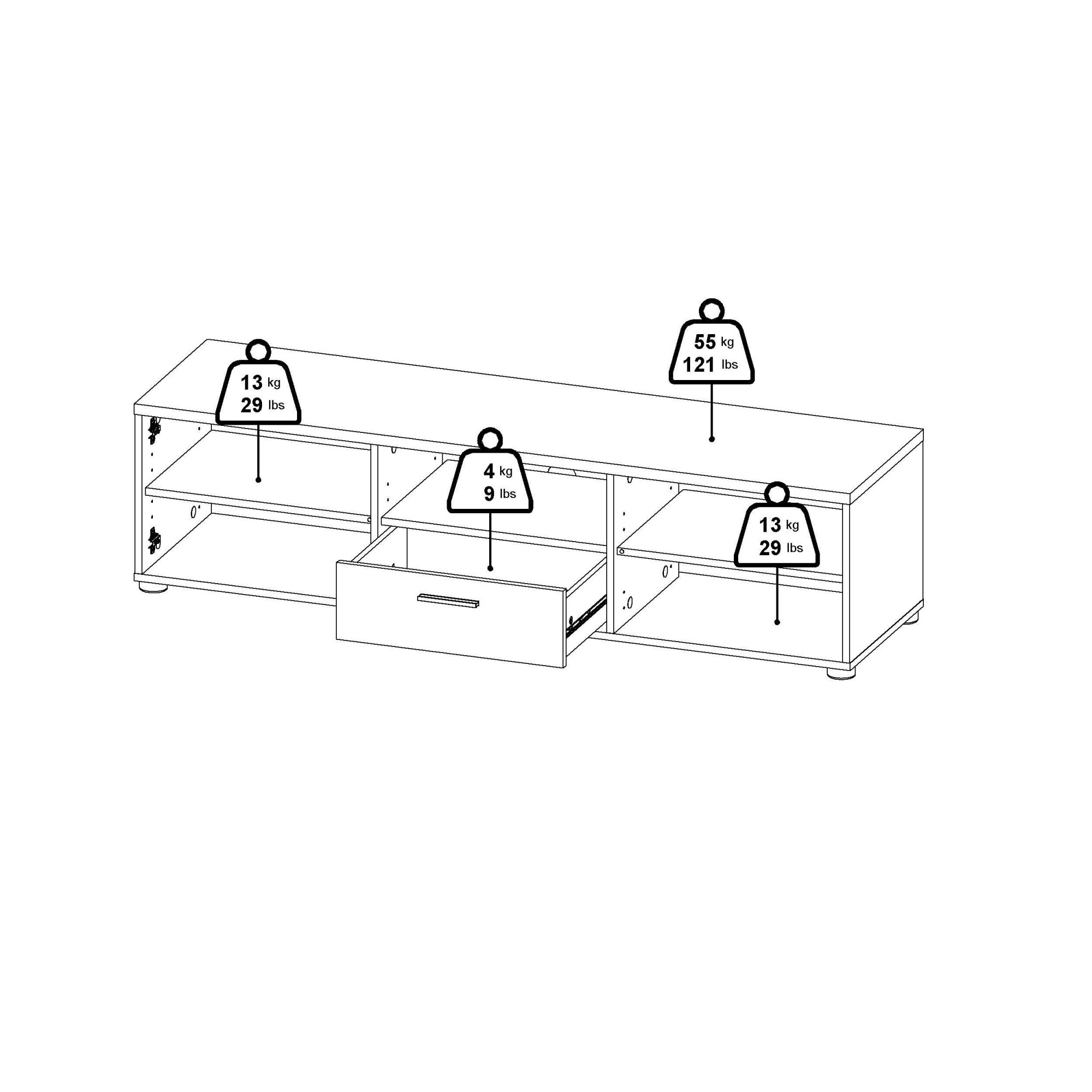 INOSIGN TV-Board »Media TV-Möbel, TV Schrank, Mediaboard, Lowboard«, TV-Kommode, wahlweise Breite 147 oder 177 cm