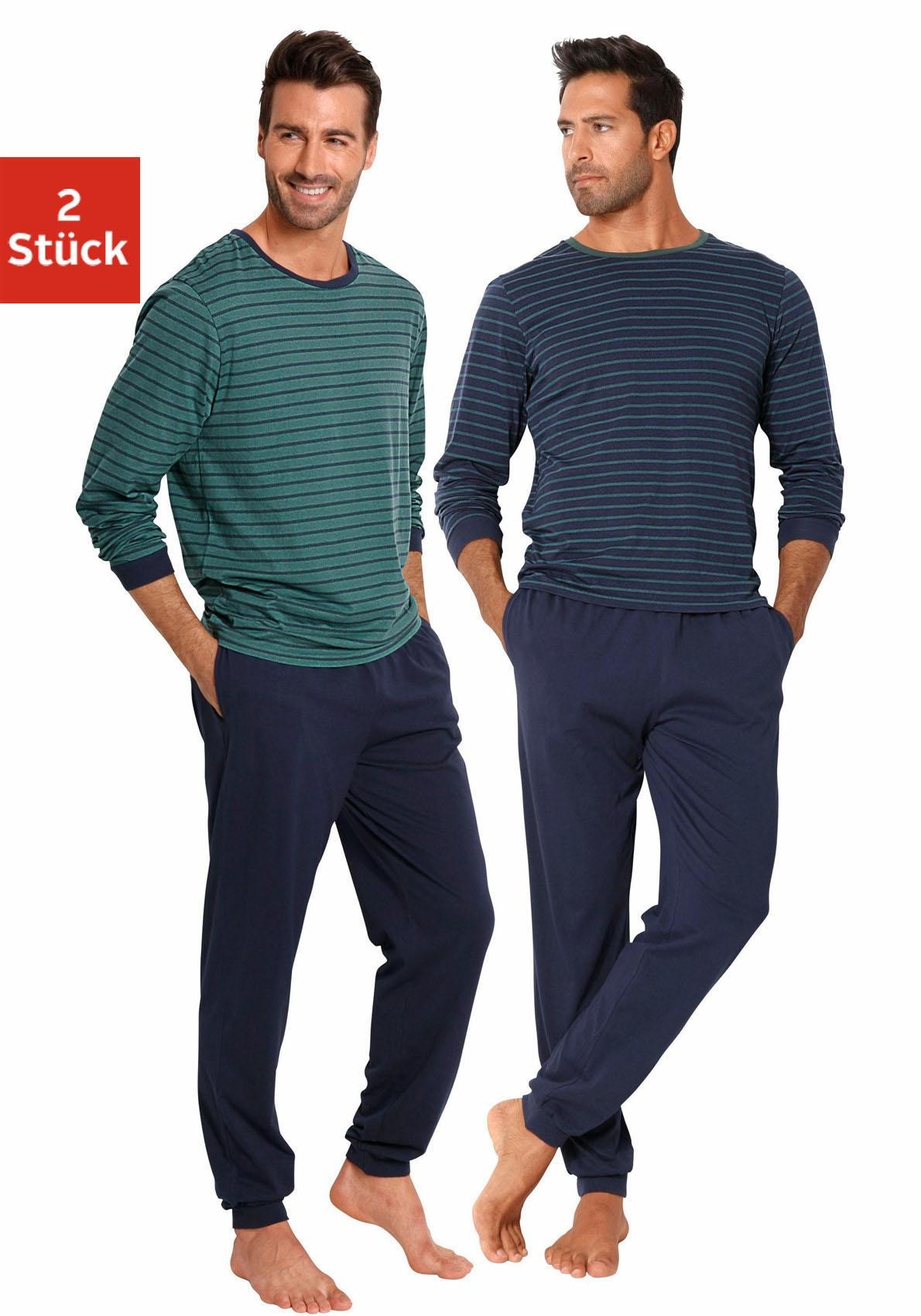 le jogger® Stück), bei Streifendesign 4 im 2 (Packung, Pyjama, ♕ tlg., lang