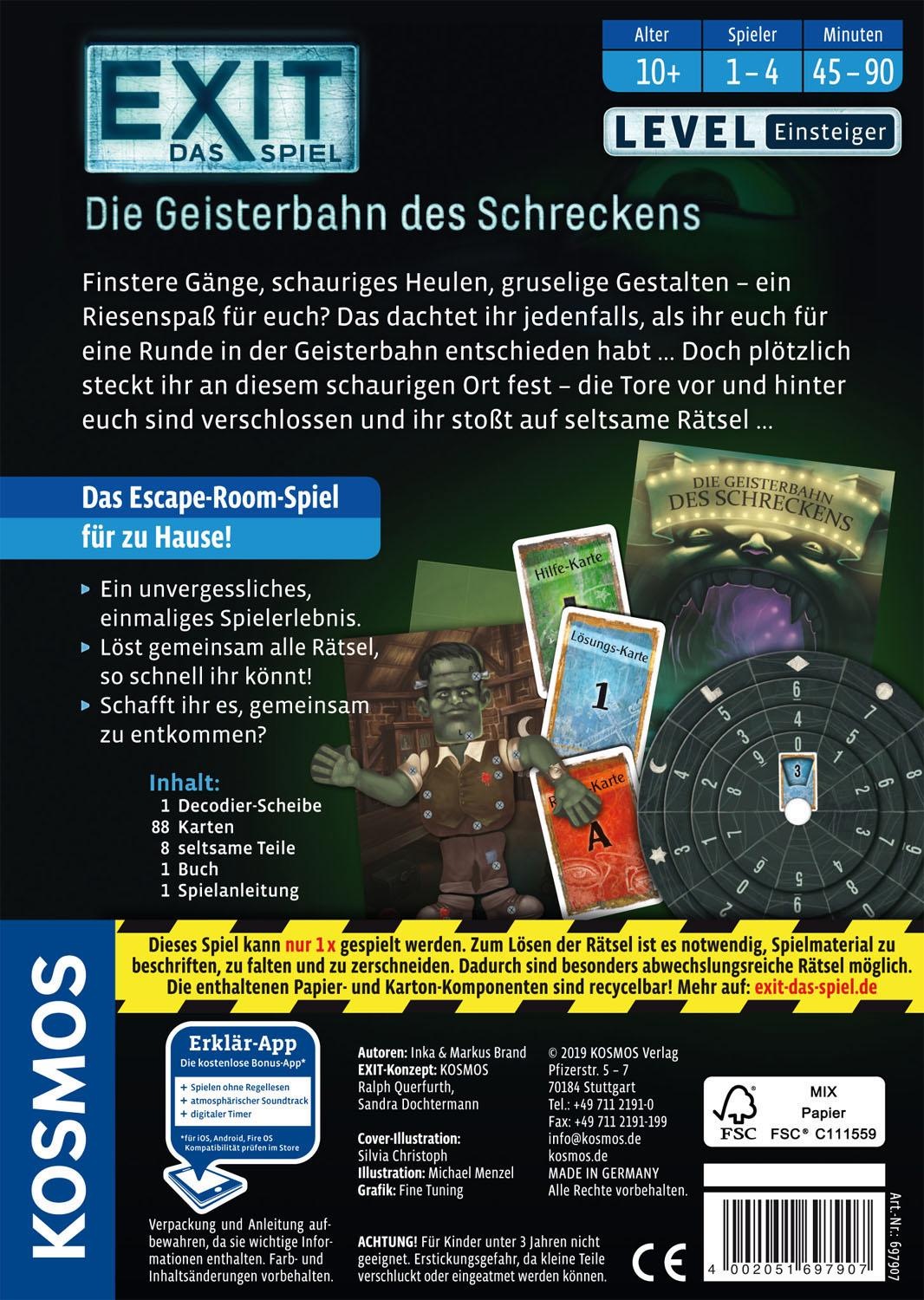 Kosmos Spiel »EXIT, Die Geisterbahn des Schreckens«, Made in Germany