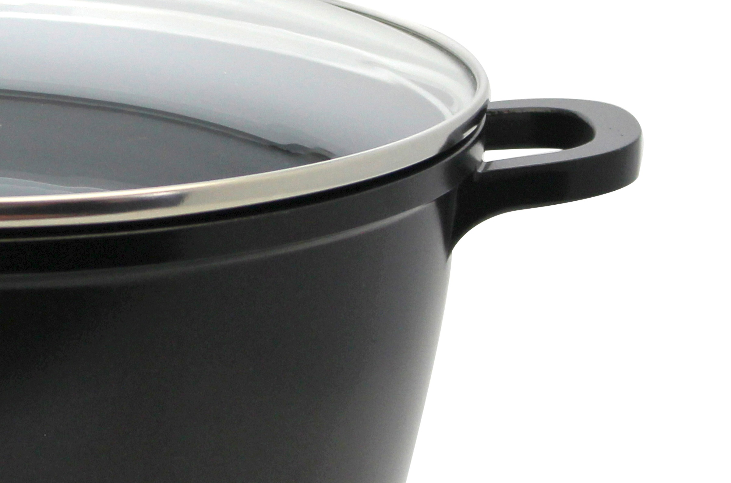 Elo Basic Topf-Set »Black Cast«, Aluminiumguss, (Set, 7 tlg., 3 Töpfe mit Deckel, 1 Stielkasserolle), mit hochwertiger Antihaftversiegelung, Induktion