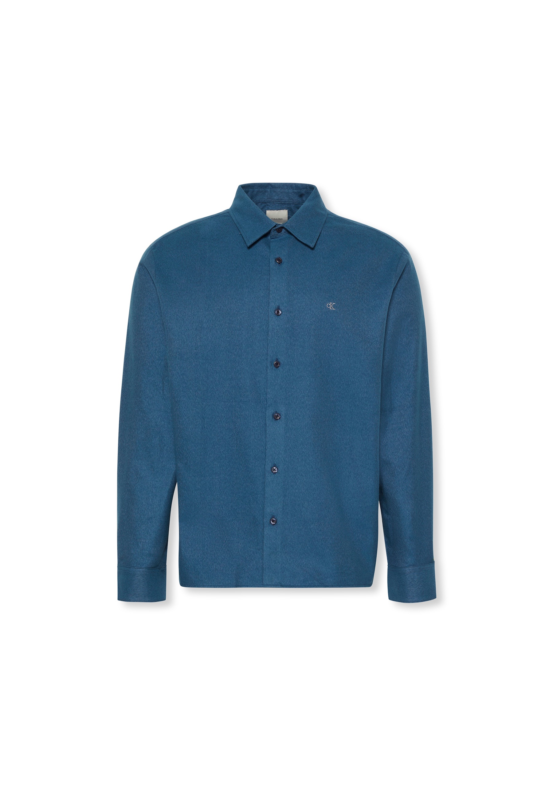 Calvin Klein Flanellhemd »LS MELANGE FLANNEL EASY SHIRT«, Mit Rundhalsausschnitt, regular fit