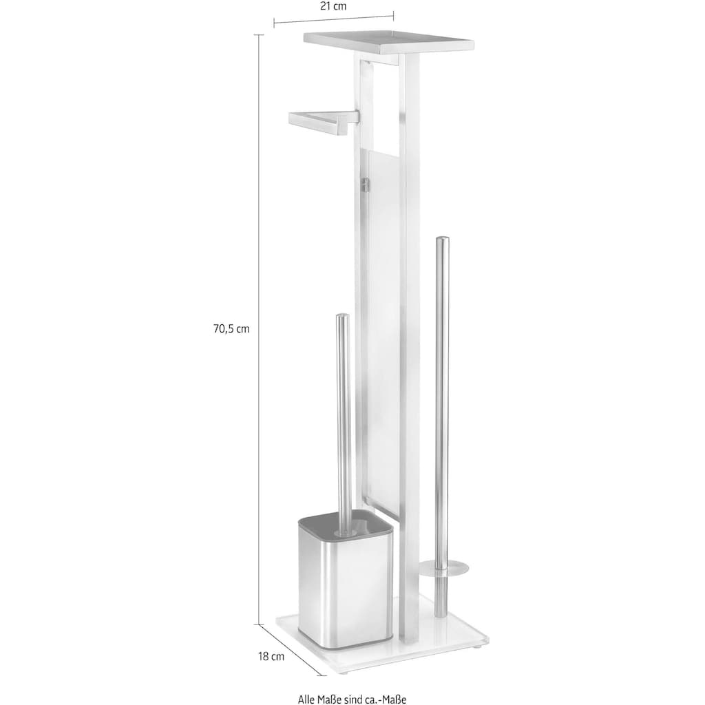 WENKO WC-Garnitur »Debar«, aus Edelstahl-Glas, Stand WC-Garnitur