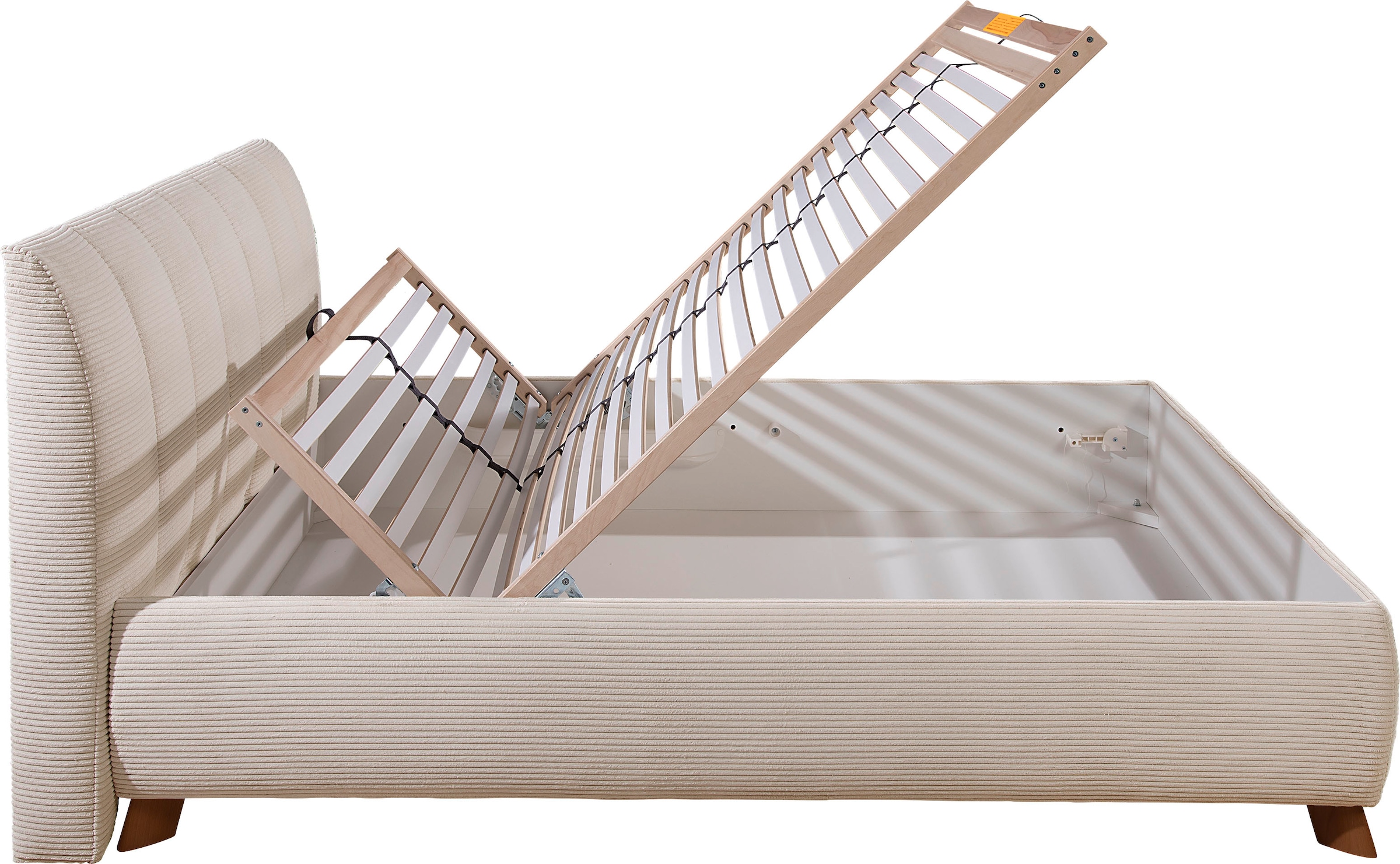 Maintal Polsterbett »Hügeldorf« inklusive Bettkasten, in H2, H3 & H4 erhältlich, aus Cord-Bezug