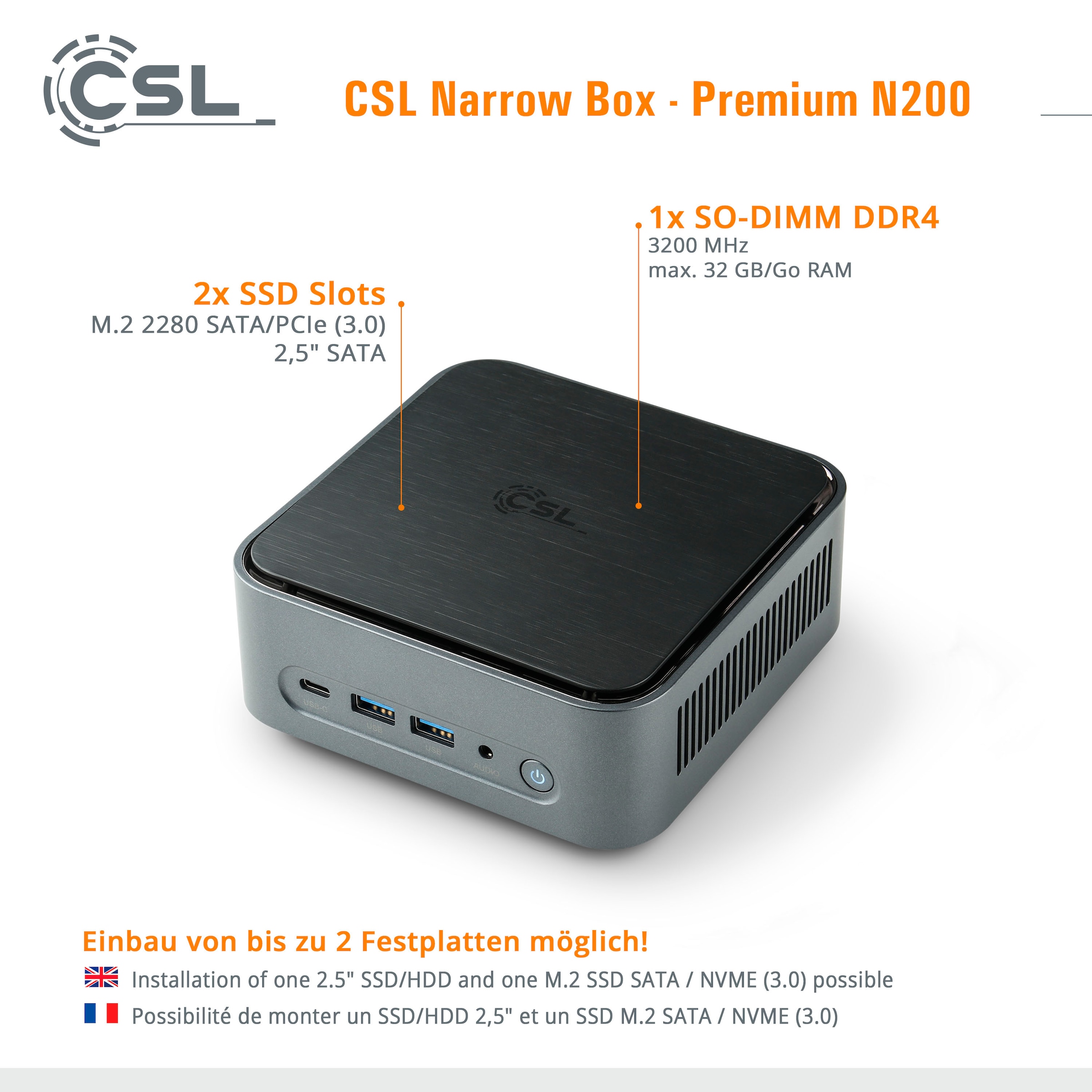 CSL Mini-PC »Narrow Box Premium«