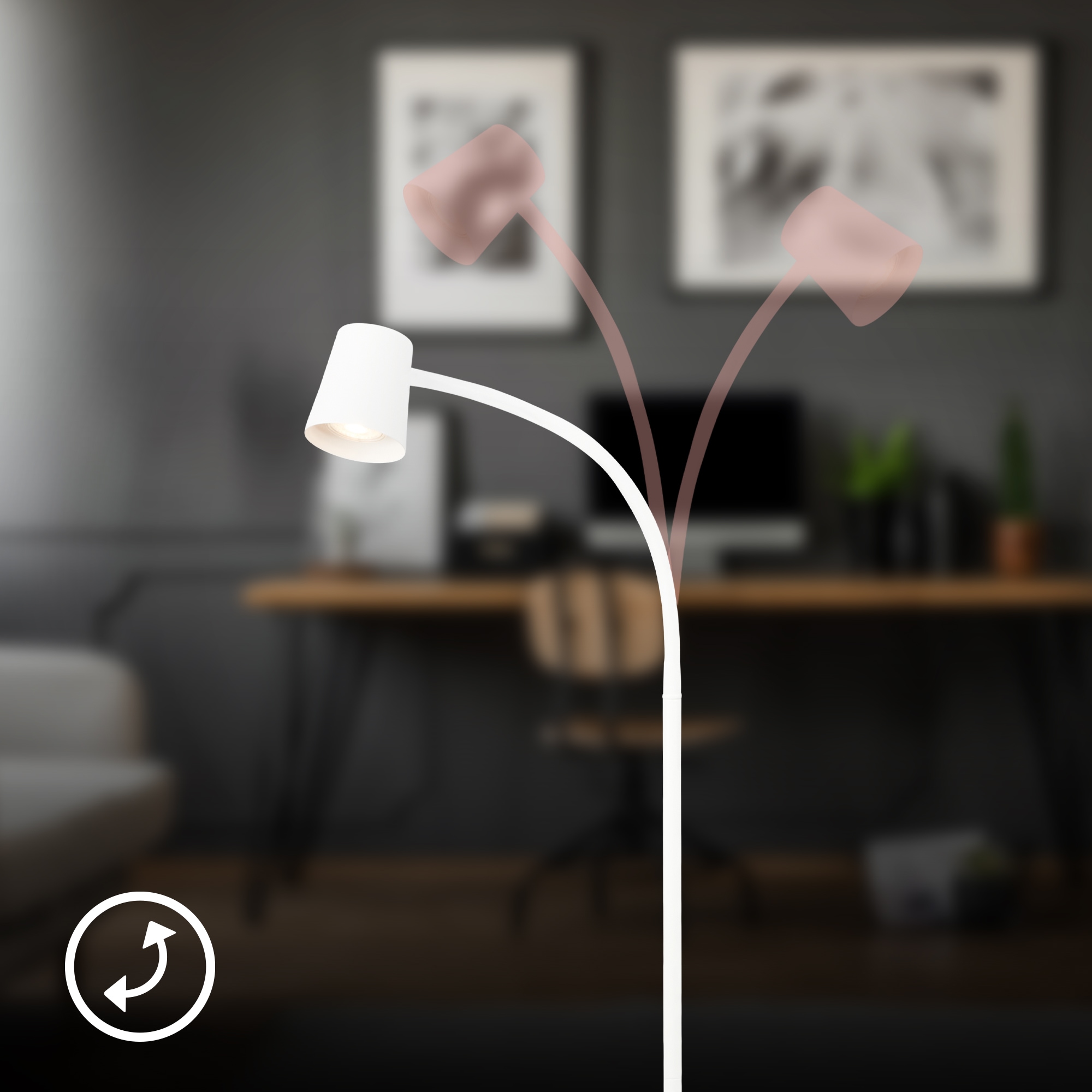 Briloner Leuchten LED Stehlampe »Stehleuchte, weiß, 1xGU10/max. 9W exkl.« GU10