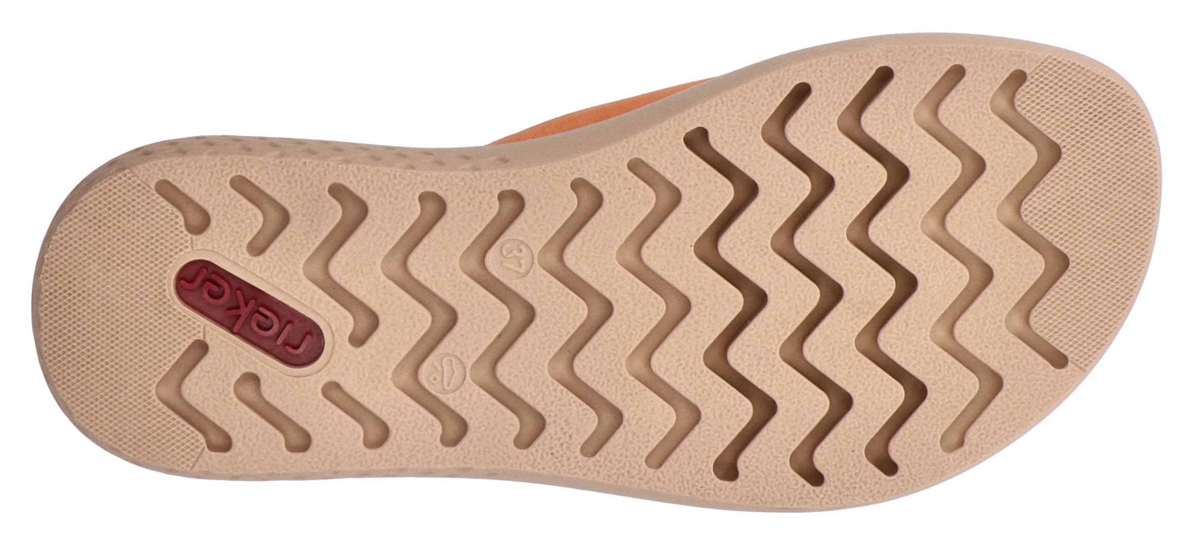 Rieker Pantolette, Sommerschuh, Hausschuh, Strandschuh mit bequemem Fußbett