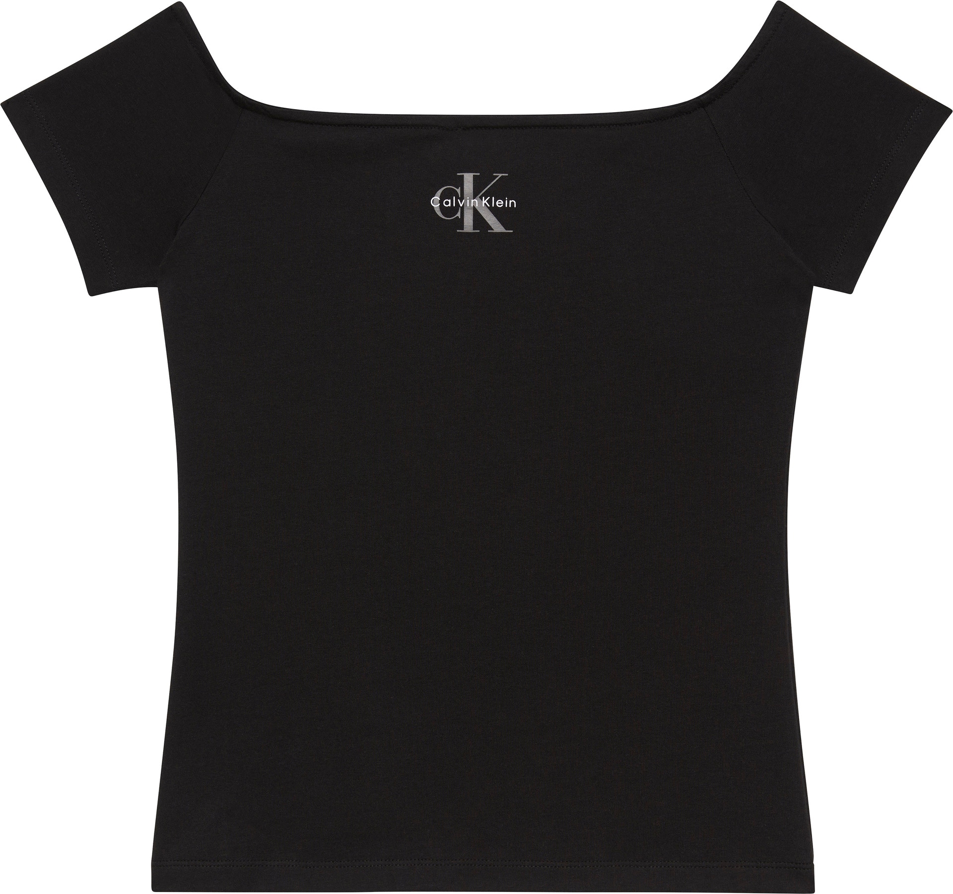 Calvin Klein Jeans Blusentop »MNGRM OFF SHLDR STRT«, Mit tiefem Rundhalsausschnitt