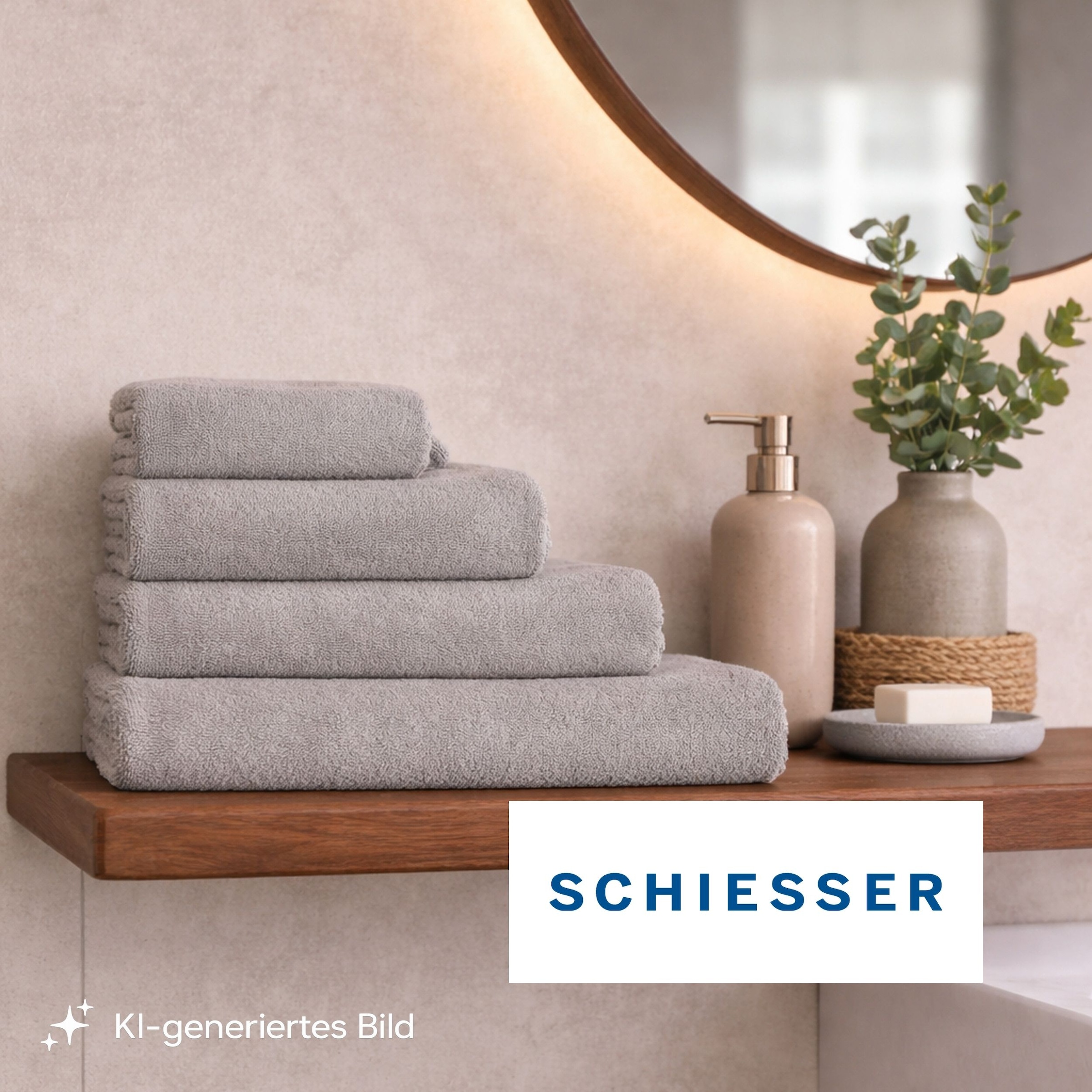 Schiesser Waschhandschuh "Milano Waschhandschuh-Set aus weicher Baumwolle in Frottier-Qualität" mit Webbordüre