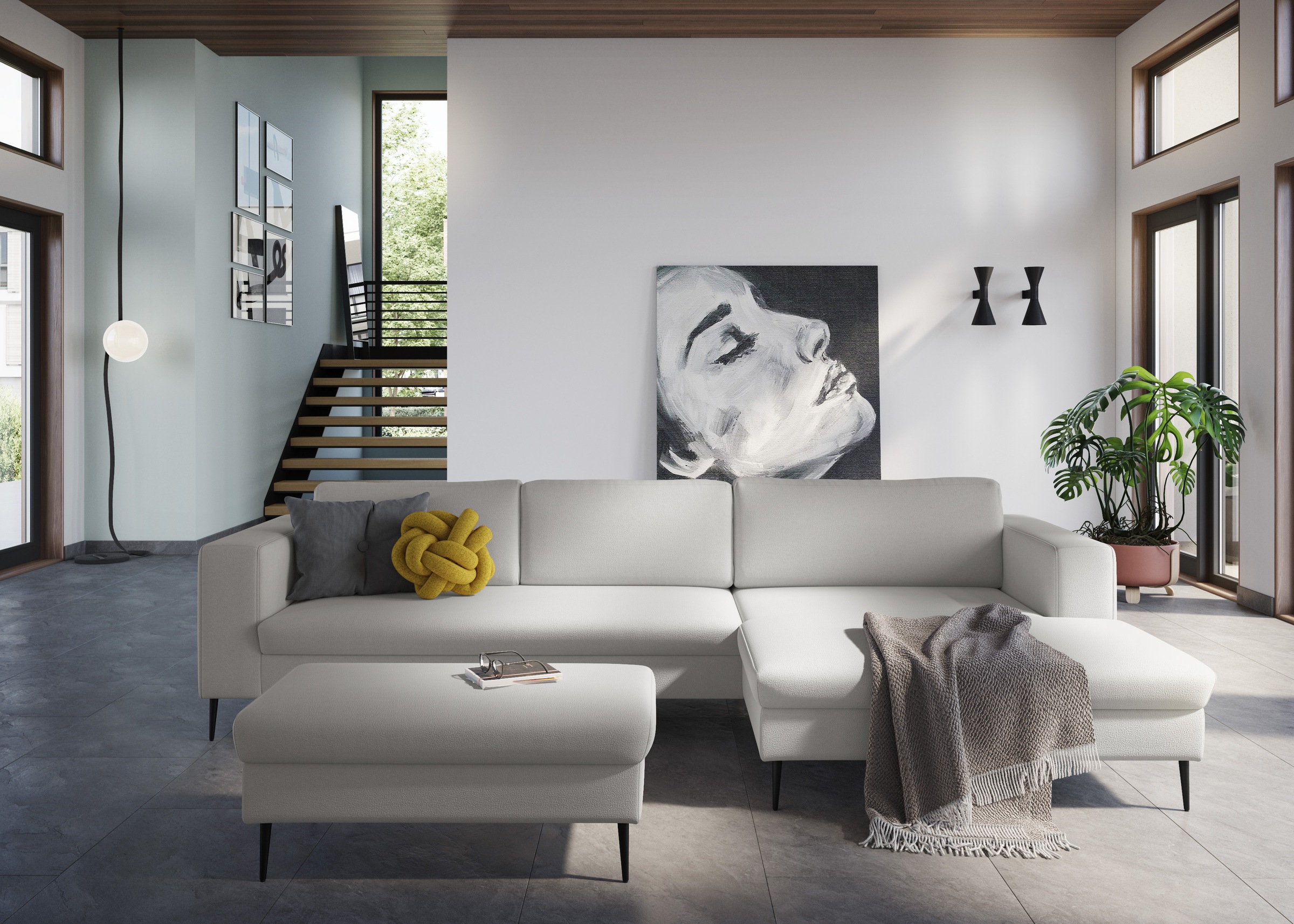 DOMO collection Sitzhocker »Modica«, passend zur Serie, auch in Cord