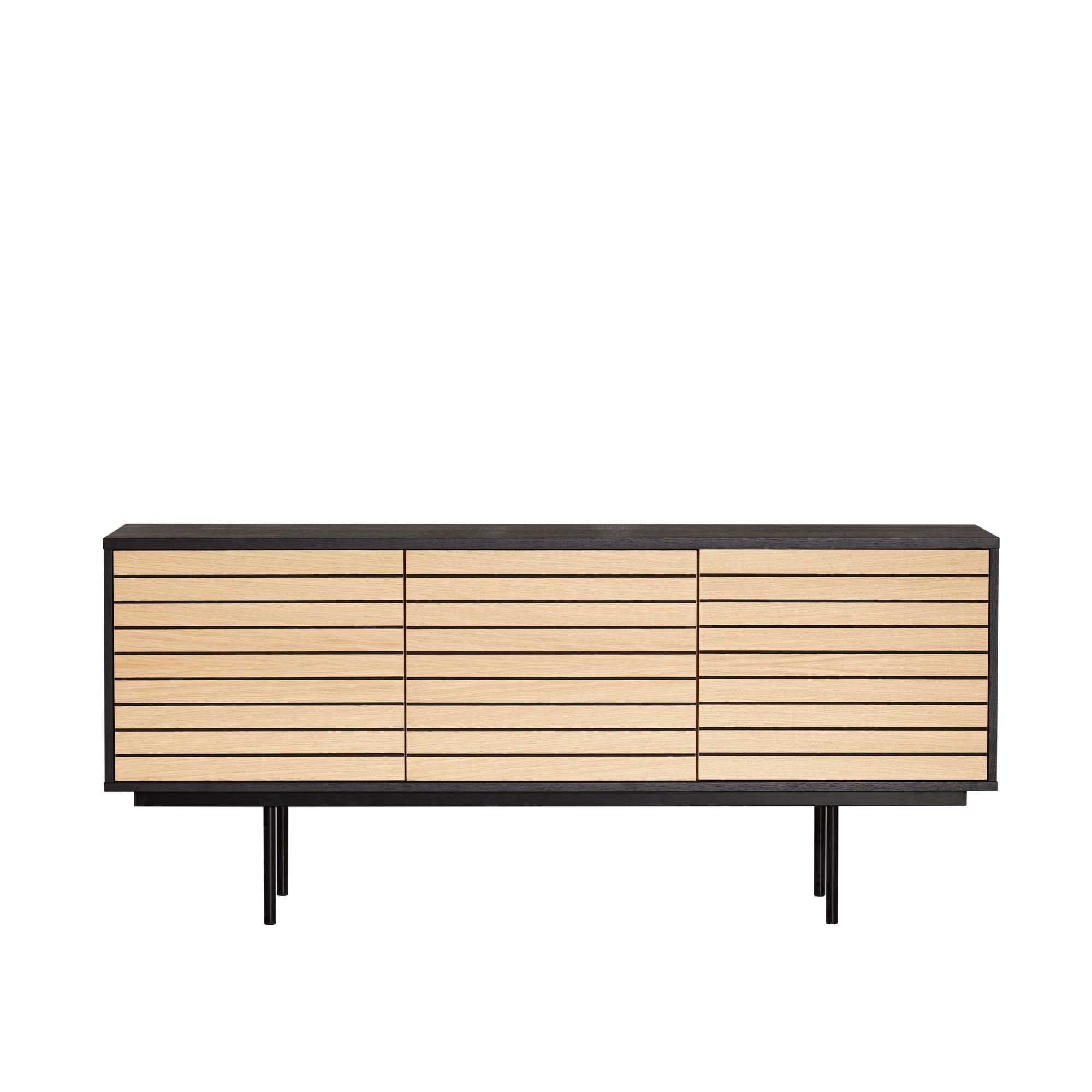 Woodman Sideboard »Stripe«, besonderes Design, 3 Push-to-Open-Türen, Breite 161 cm, FSC®