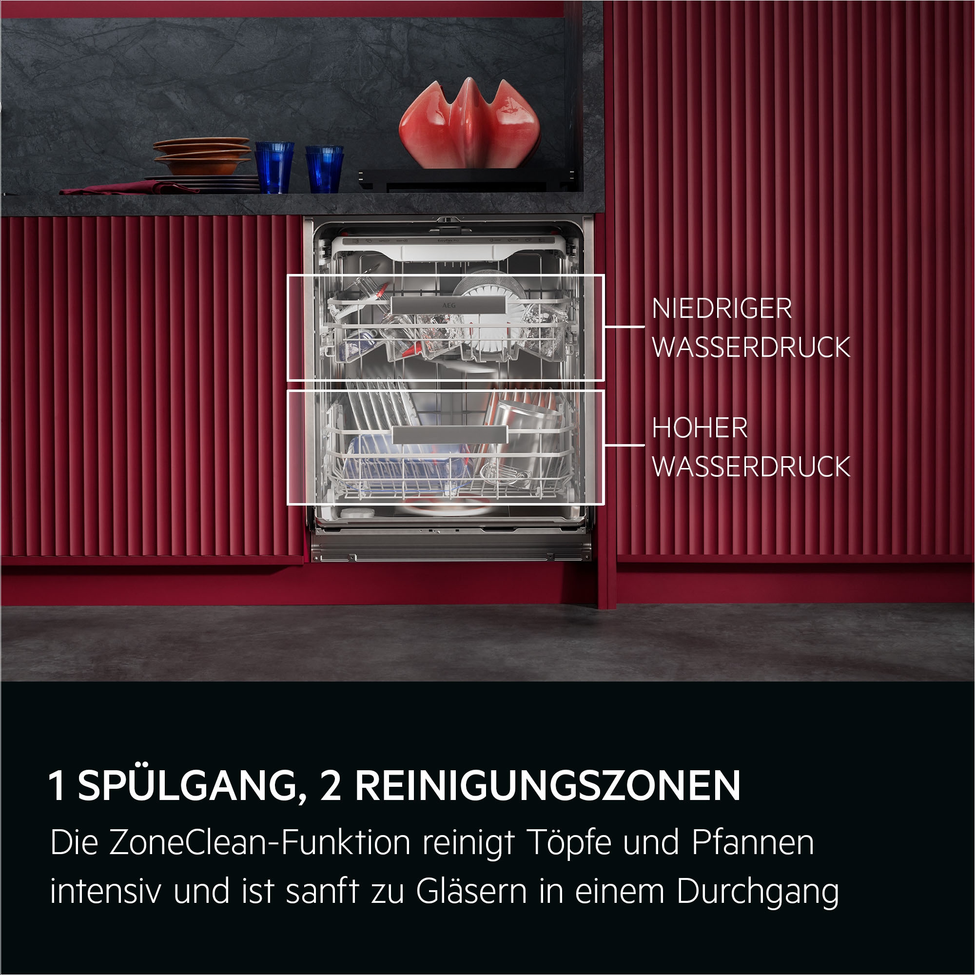 AEG Unterbaugeschirrspüler 9000 »GU9200X2SCM« Leise Spülmaschine 38 dB kraftvoll gegen Eingebranntes EEK A-10%