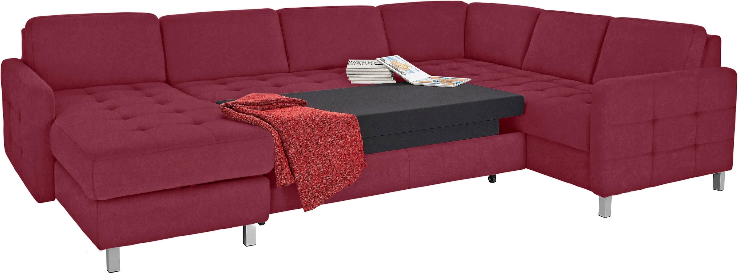 sit&more Wohnlandschaft Pablo U-Form, wahlweise mit Bettfunktion und Bettkasten