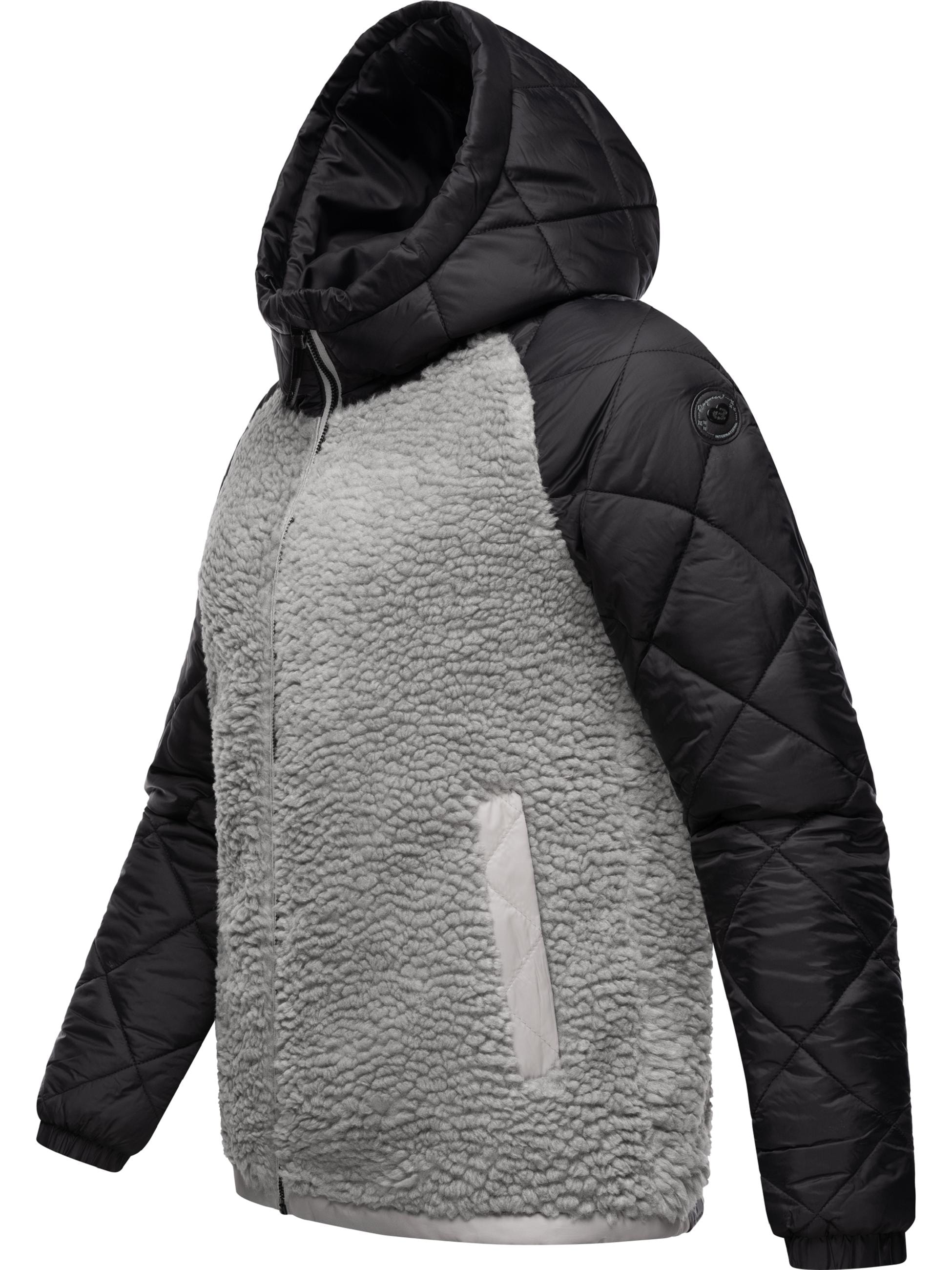 Ragwear Sweatjacke »Outdoorjacke Leeloo«, Damen Übergangsjacke aus Teddyfleece mit gesteppten Ärmeln