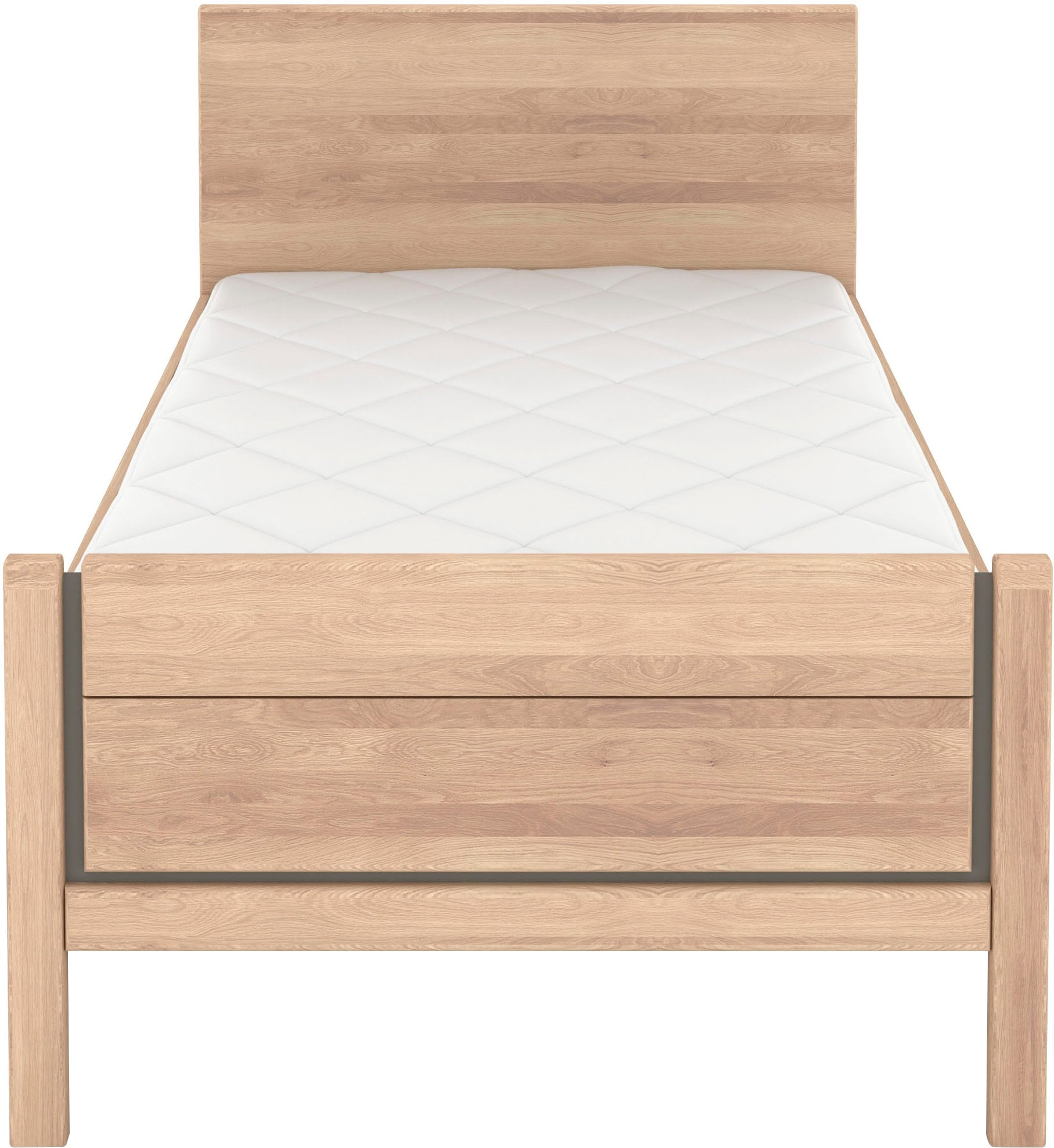 Musterring Holzbett »Sorrent, Bettgestell, Bettrahmen, teilmassiv Eiche«, (MADE IN GERMANY), Eiche teilmassiv, Liegehöhenverstellung, Stollenfußteil
