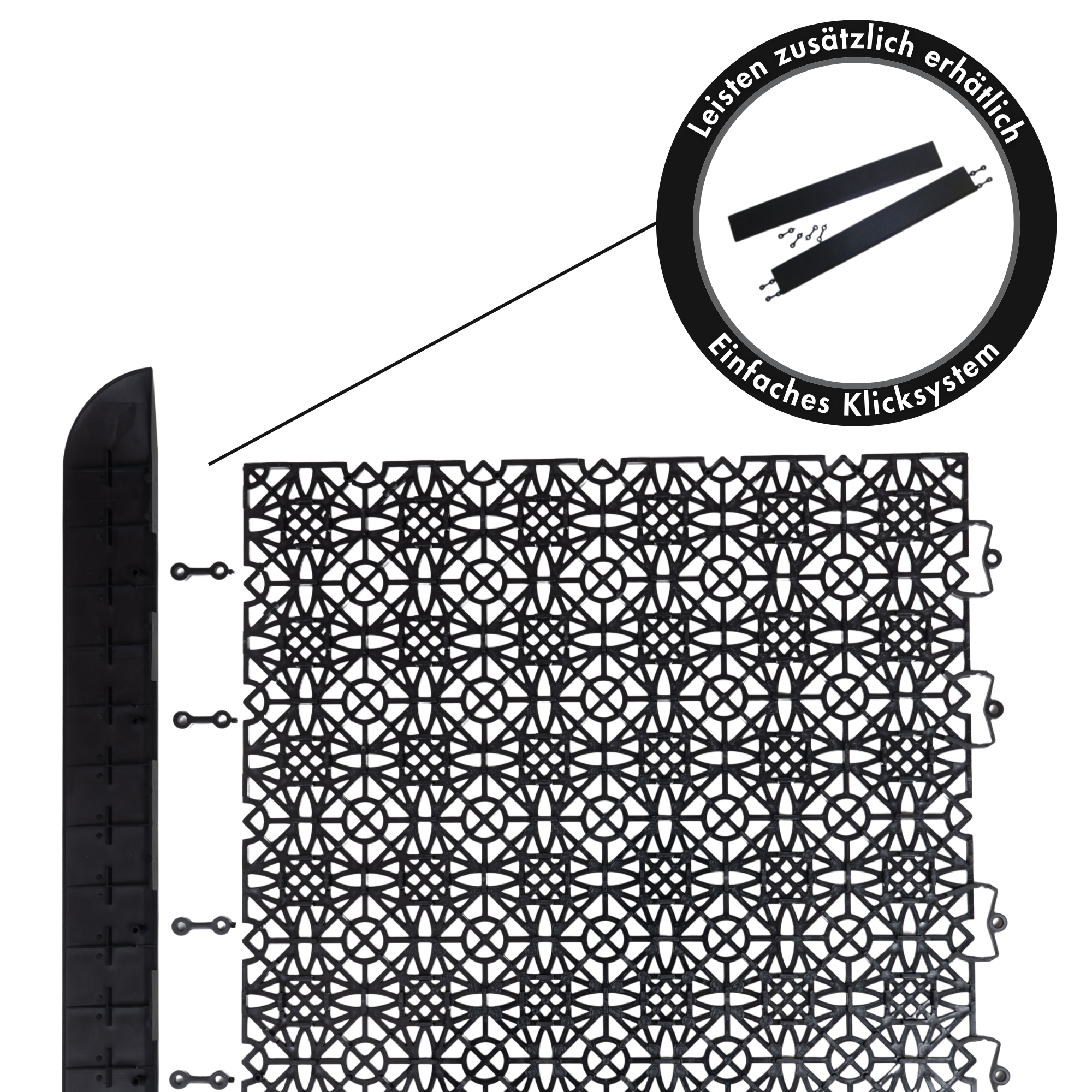 Andiamo Kunststoff-Fliesen »Terra Sol, Terrassenfliesen, wetterfest, Made in Switzerland« Set, erhältlich mit 7 Stück (1 qm), 14 Stück (2 qm) oder 35 Stück (5 qm), 7 Stk. tlg. Klickfliesen, 38x38 cm, Balkon Bodenbelag, UV-beständig