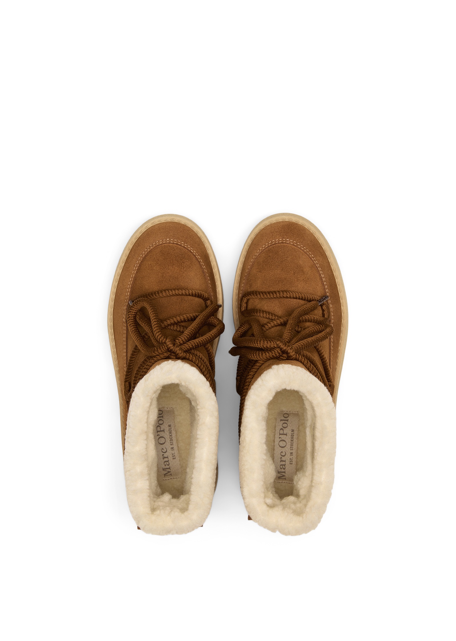 Marc O'Polo Winterboots »PIA«  Plateauboots, Schlupfstiefelette mit Fellimitat-Besatz