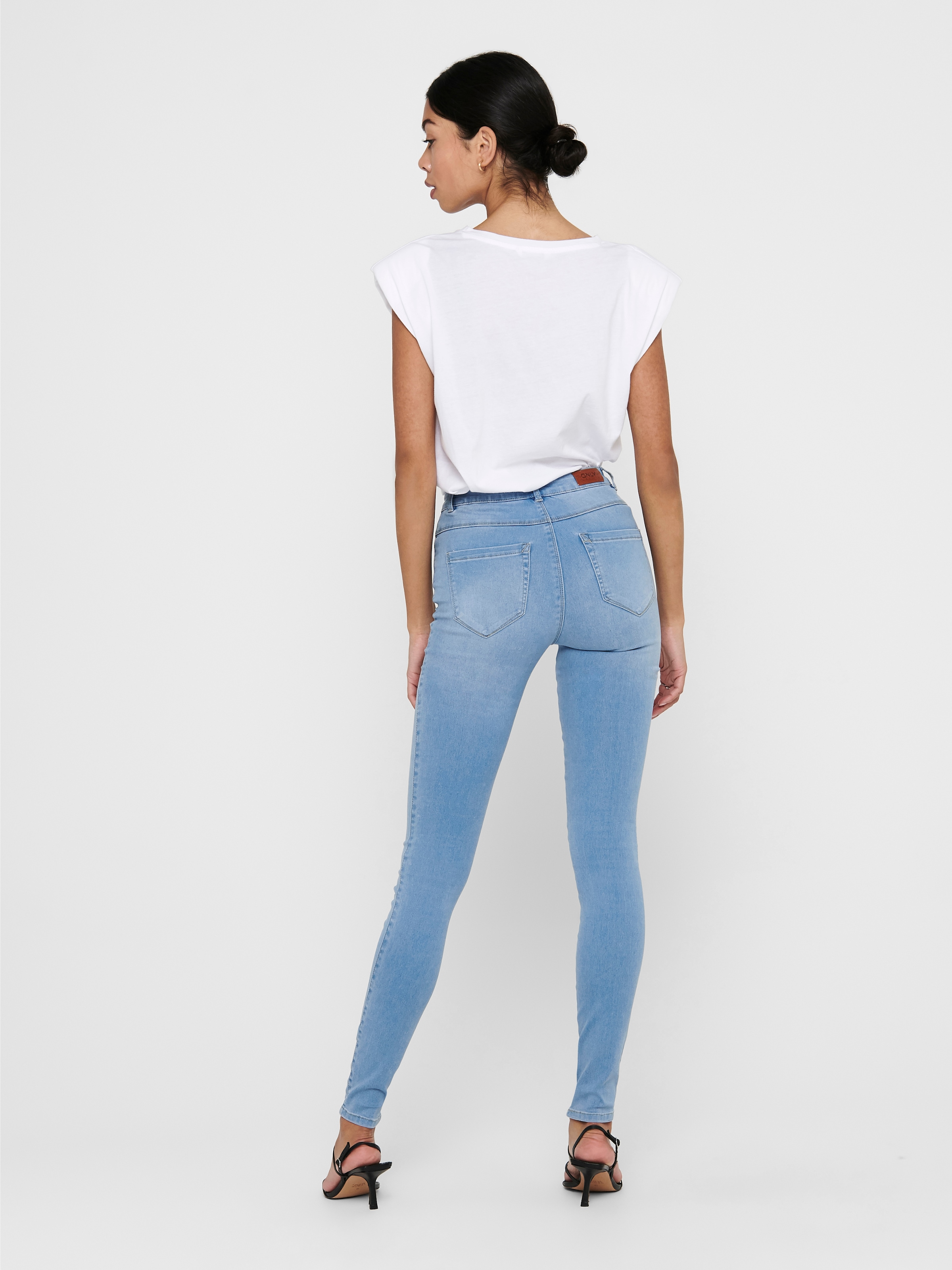 ONLY High-waist-Jeans »ONLROYAL – Skinny-Jeans mit hoher Taille und Abriebeffekt« skinny fit, casual, Denim, Baumwollmischung, Eingrifftaschen
