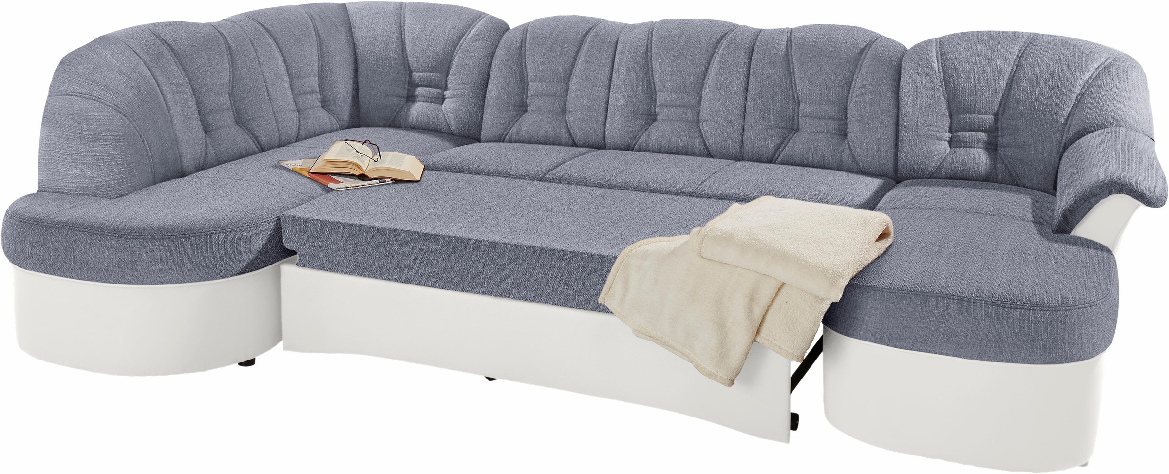 DOMO collection Wohnlandschaft »Elva U-Form«, wahlweise mit Bettfunktion und Federkern