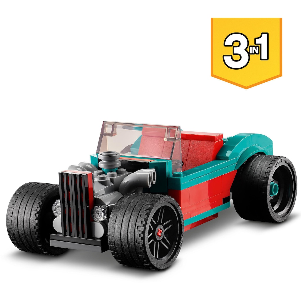 LEGO® Konstruktionsspielsteine »Straßenflitzer (31127), LEGO® Creator 3in1«, (258 St.), Made in Europe