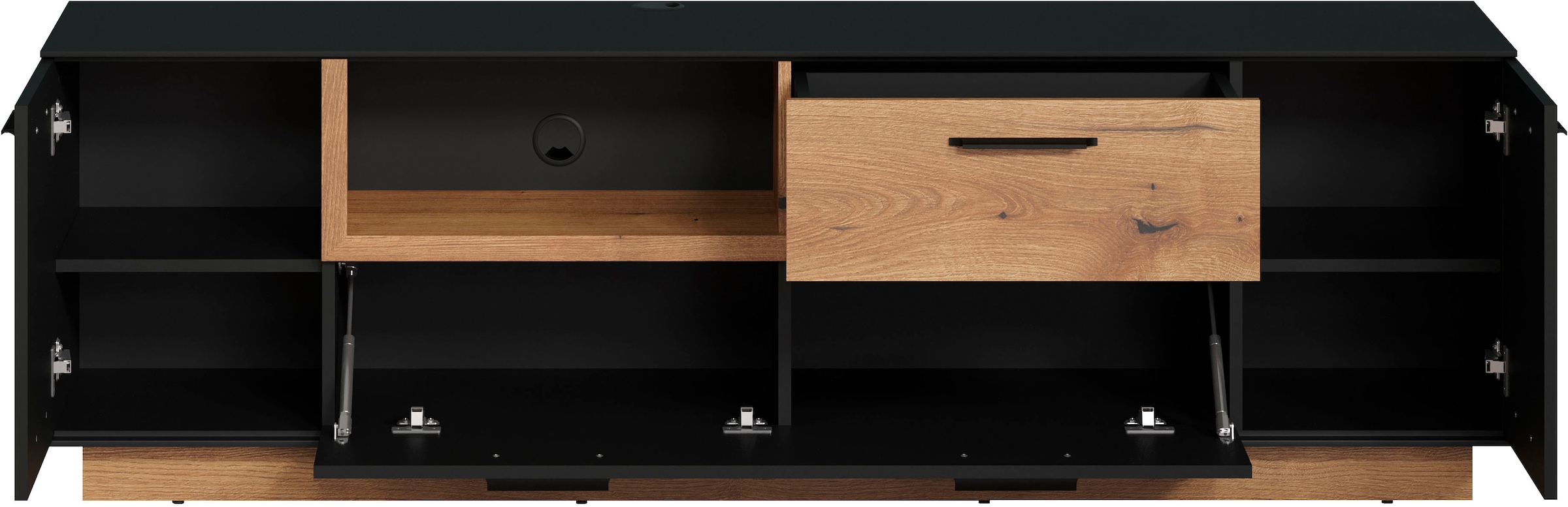 INOSIGN TV-Bank »Premont«, (1 St.), Eleganter, zweifarbiger TV-Schrank - Lowboard mit Soft-Close