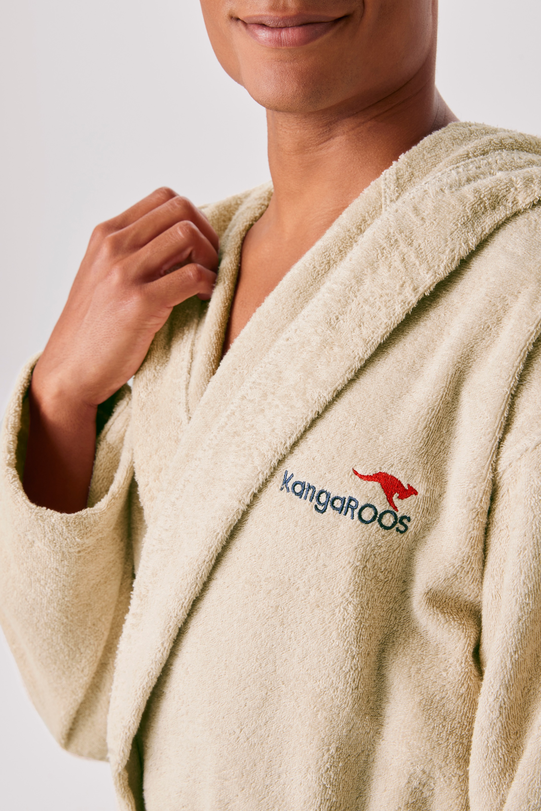 KangaROOS Unisex-Bademantel »Cassidy, für Damen & Herren, Standardlänge & Überlänge« 1 Stk. mit Taschen, Männer und Frauen, Baumwolle, Reise, Hotel, Sauna, S-3XL