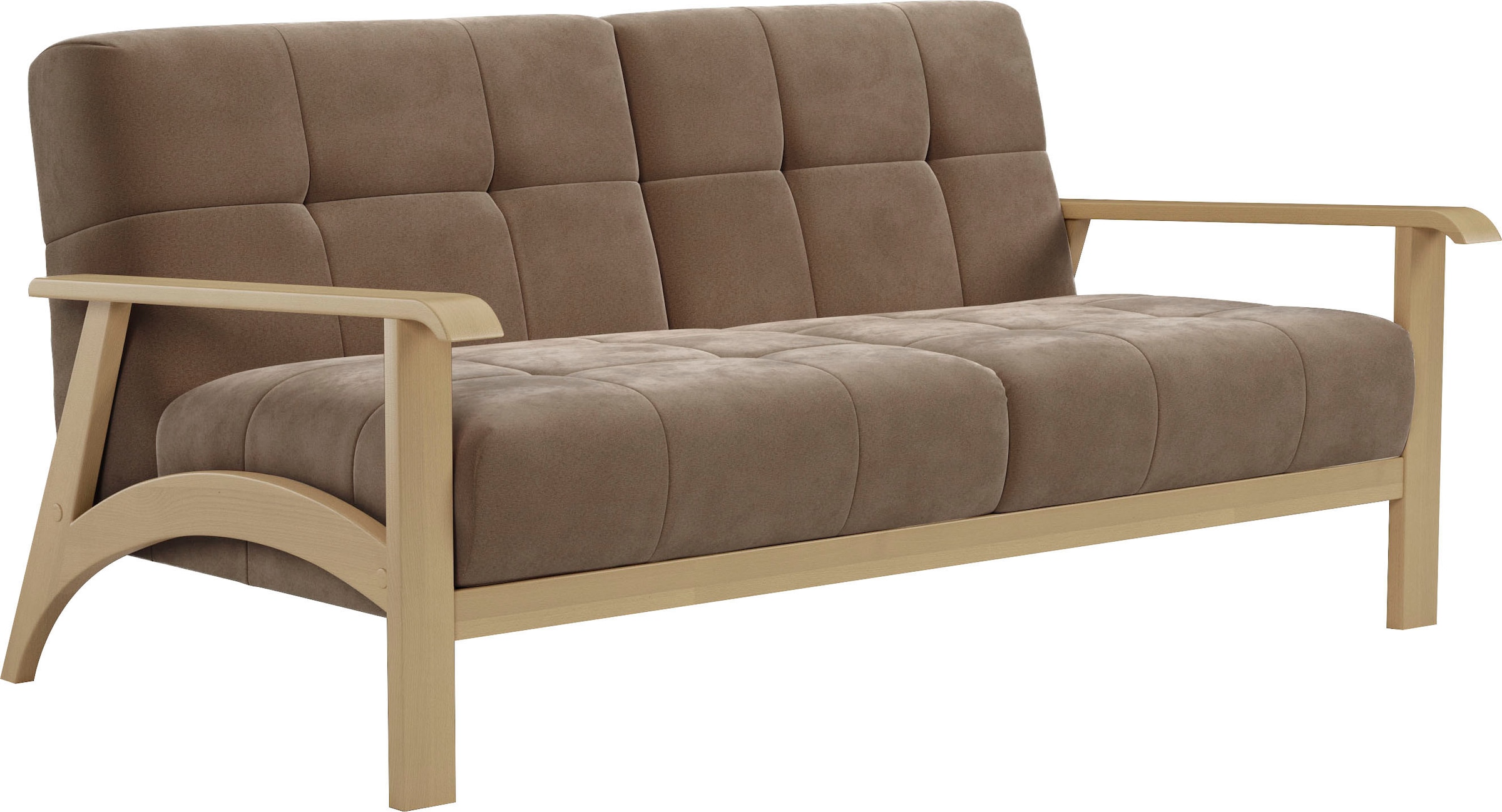 sit&more 2,5-Sitzer »Billund«, Armlehnen aus Buchenholz in natur, verschiedene Bezüge und Farben
