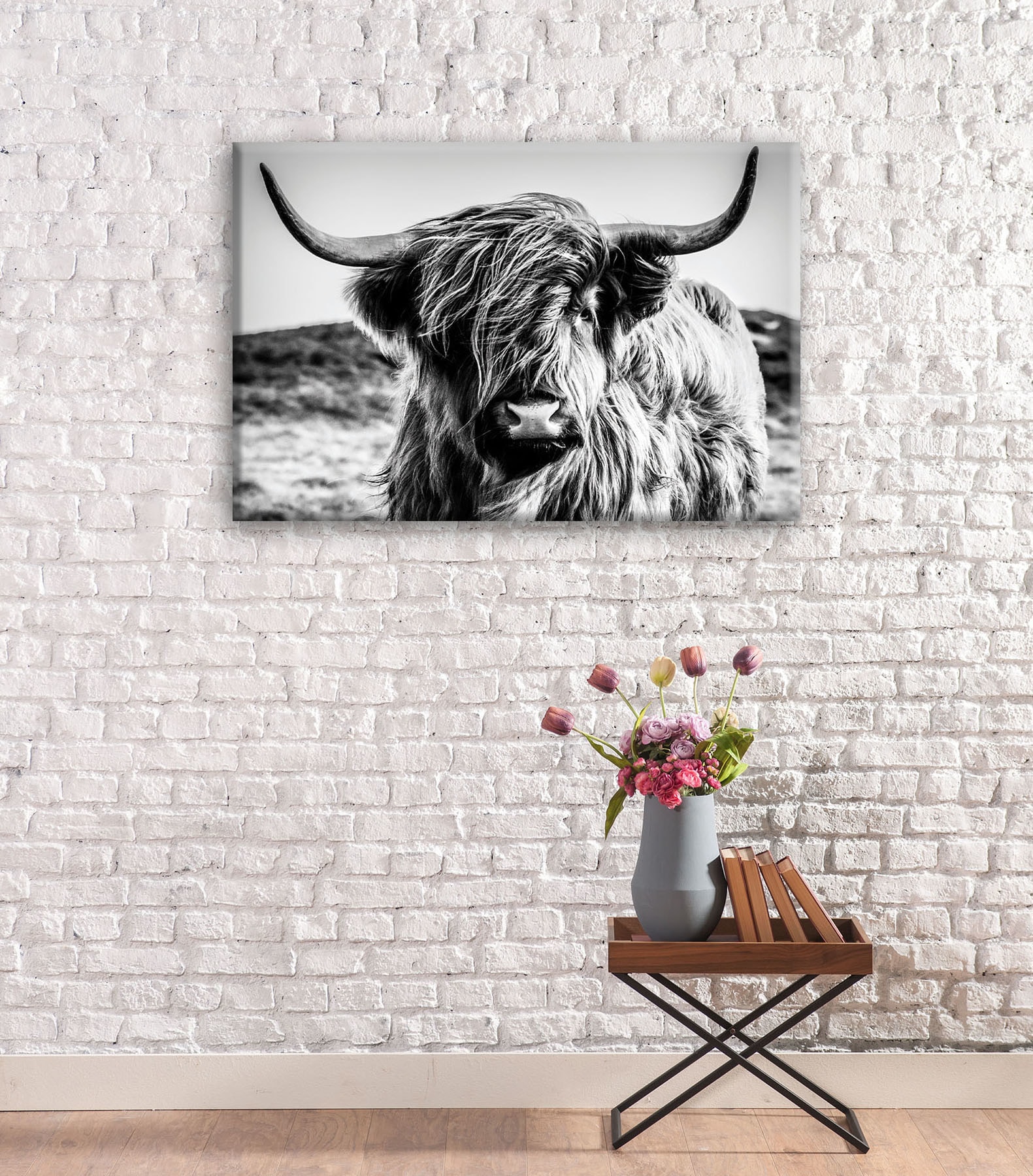Bönninghoff Leinwandbild »Wandbild HOCHLANDRIND – Leinwandbild Keilrahmen Deko modern« Hochlandrind | Kuh | Kuhbilder 1 Stk. tlg. auf Keilrahmen gespannt