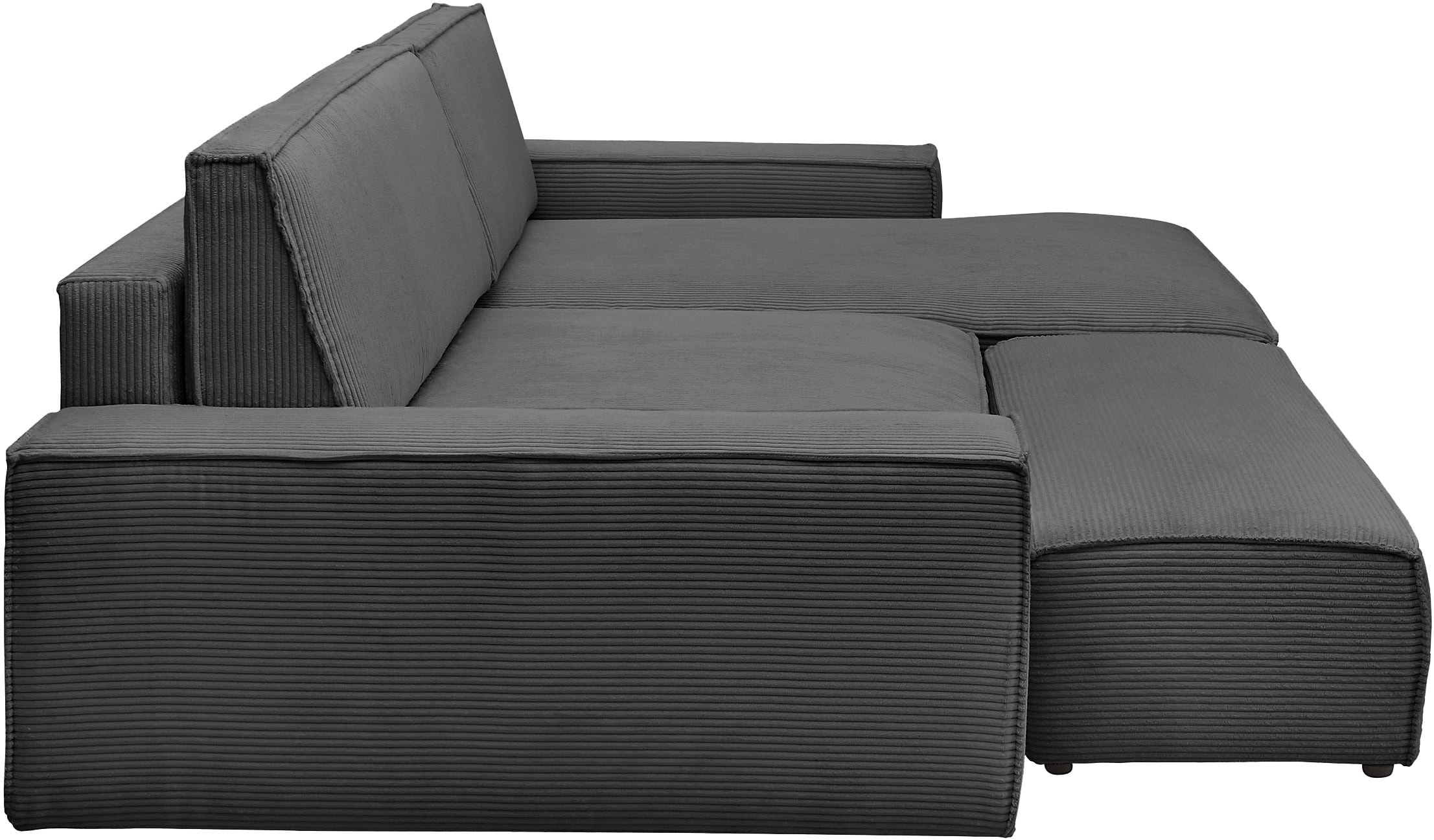 Home affaire Polsterecke »NEU: SHERWOOD XXL tief, L-Form mit Schlaffunktion, Big-Sofa mit Hocker« stellbar zum Schlafsofa (Krokodilverbinder), Cord, Leinenoptik,