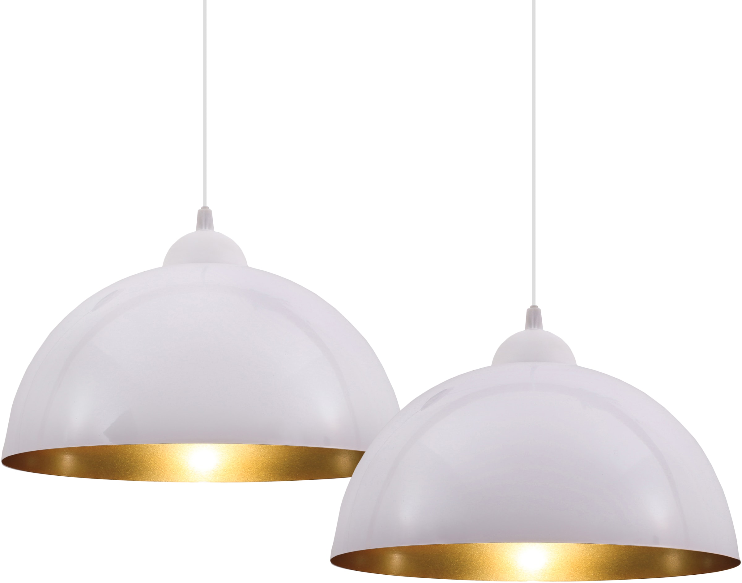 B.K.Licht Pendelleuchte »Auriga«, mit flammig-flammig, Design E27 2 online | XXL 3 Jahren Esszimmer Hängelampe weiß-gold Garantie Wohnzimmer Hängeleuchte kaufen