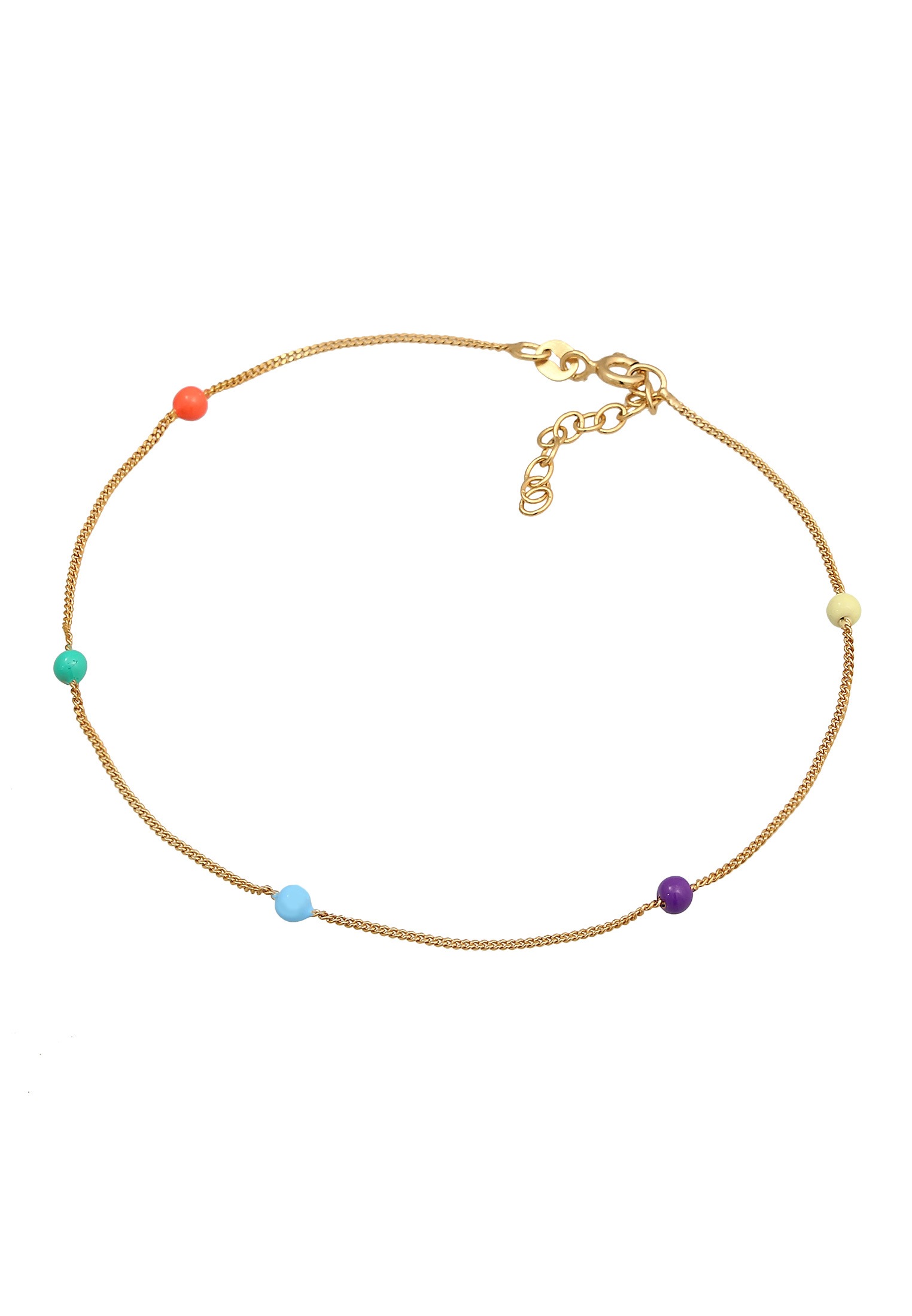 Elli Fußkette »Fußschmuck Kugel Bead Emaille 925er Silber«