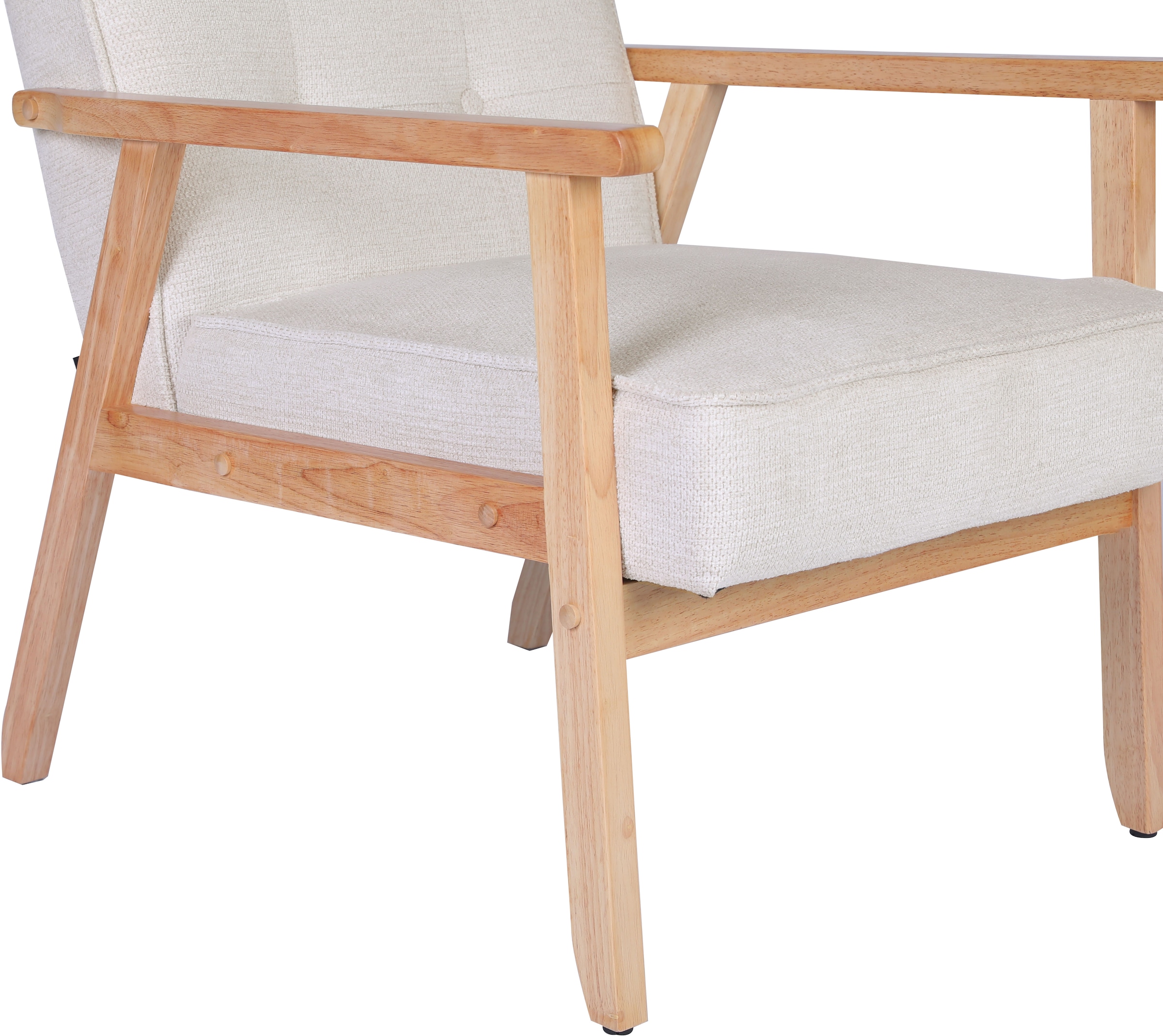Home affaire Loungesessel »MENONRI mit Armlehnen aus Massivholz«, Relaxsessel, Lese-Sessel, Cocktailsessel in Cord und Webstoff