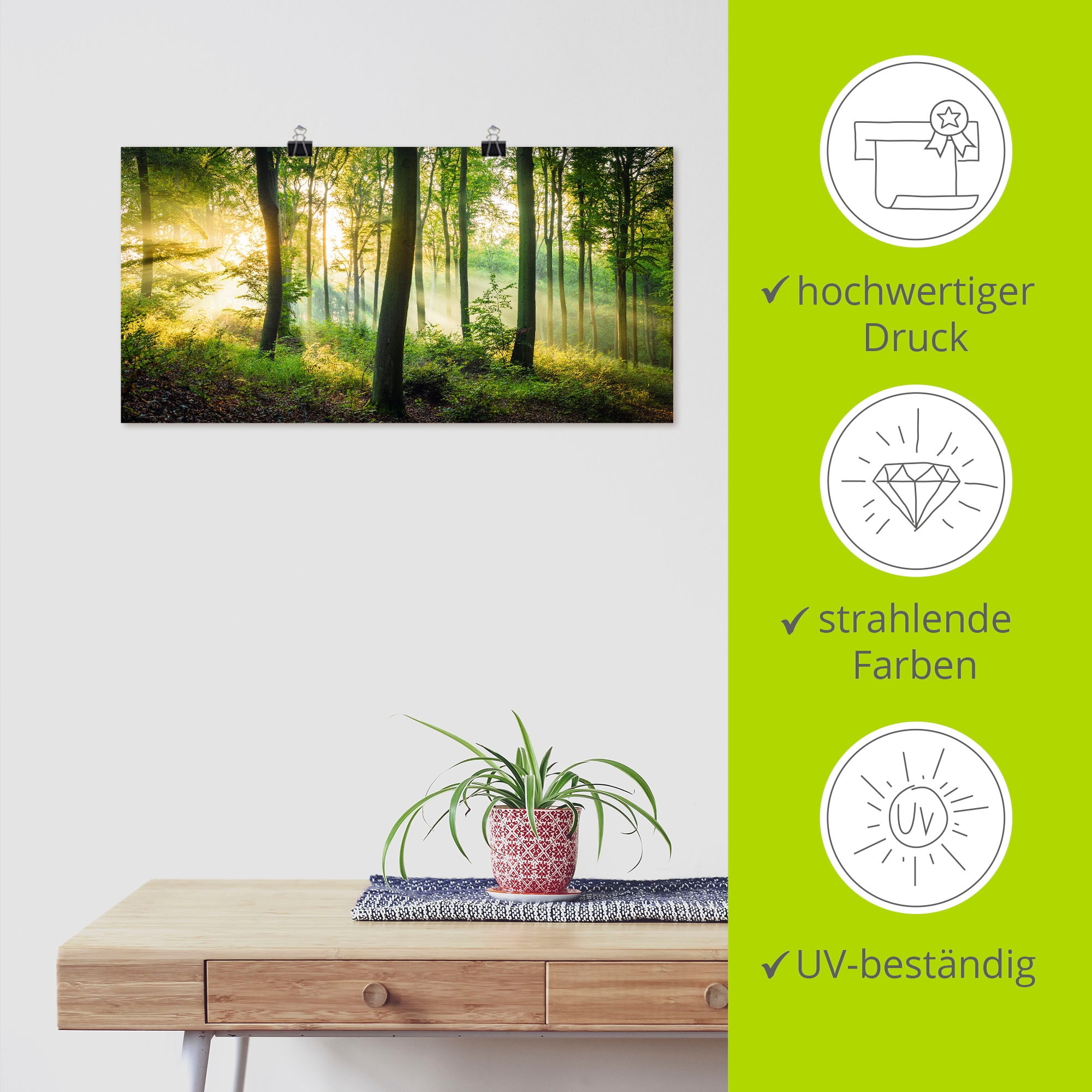 Artland Wandbild »Herbst im Wald II« Waldbilder 1 Stk. tlg. als Alubild, Leinwandbild, Poster in verschied. Größen