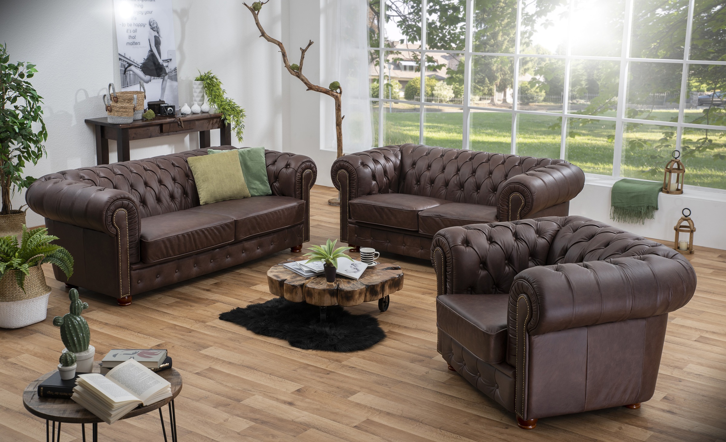 Max Winzer® Sessel »Norwin, Loungesessel, Chesterfield mit Ziernägeln in der Chatose,«, Clubsessel, klassisch, edel, modern und bequem