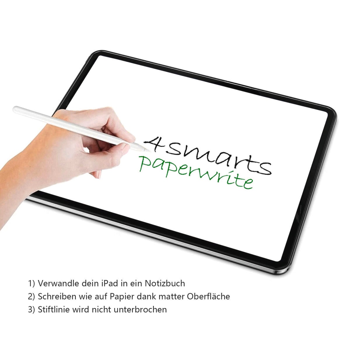 4smarts Displayschutzfolie »Paperwrite Screen Protector«, für Apple iPad Pro 13 (M4, 2024), Papierhaptik, Schutzfolie, Bildschirmschutz, kratz- & stoßfest