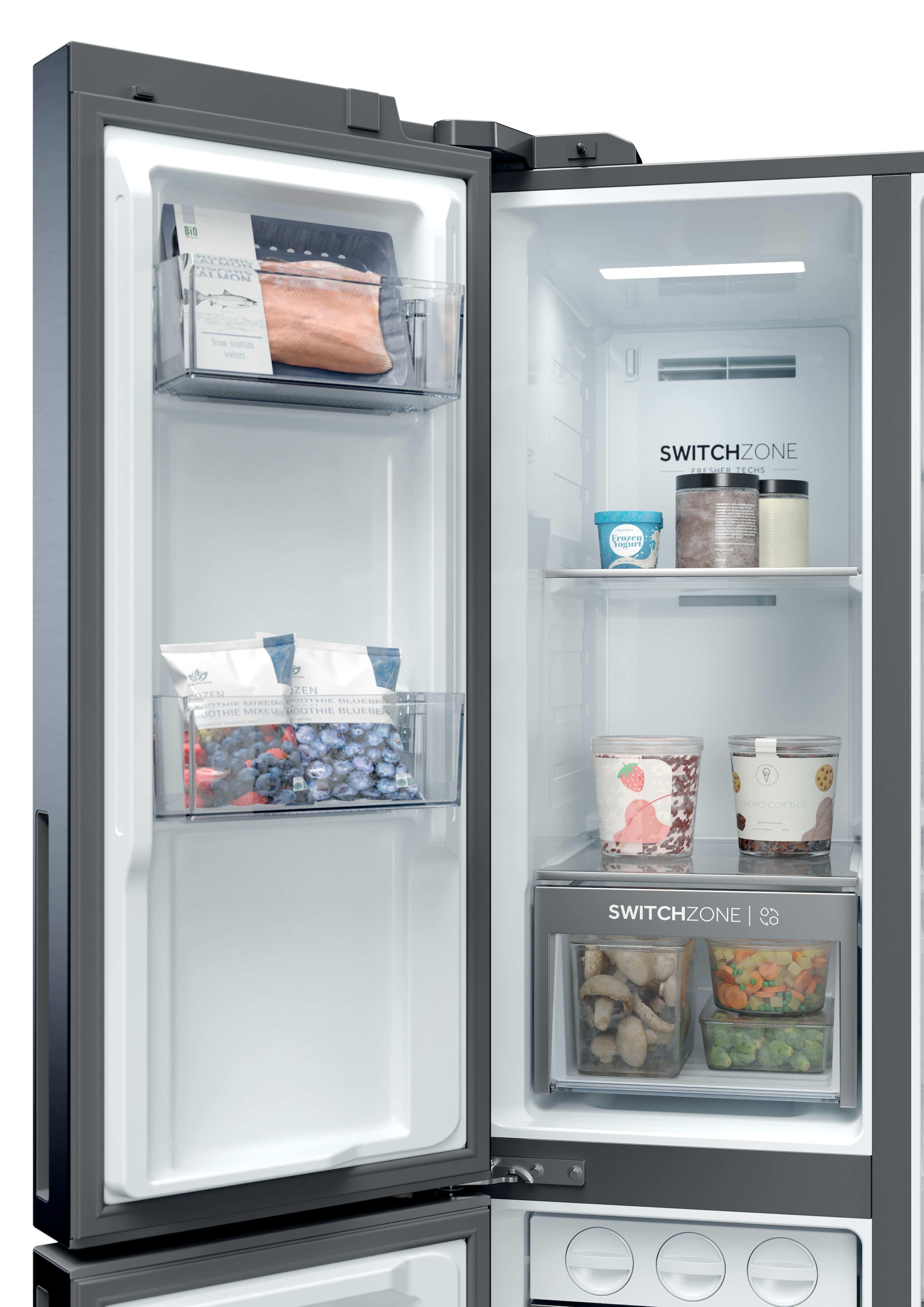 Haier Kühl-/Gefrierkombination »HSPR79F18EWMB« 177,5 cm hoch 90,5 cm breit Humidity Zone: Obst, Gemüse und Salat 2x länger frisch halten