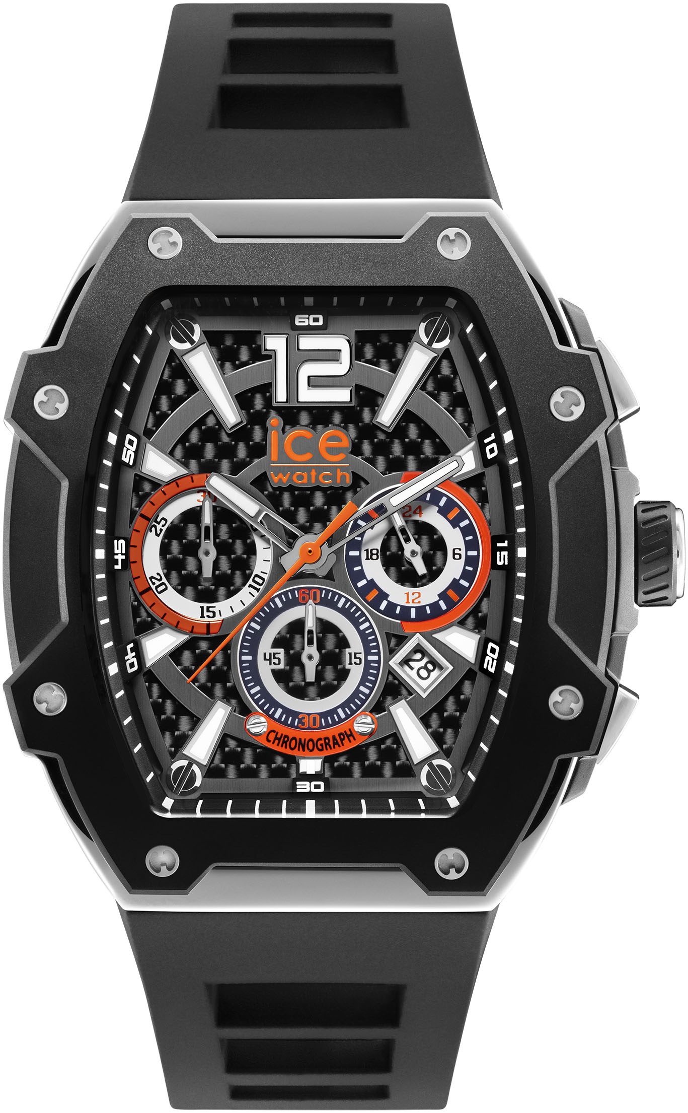 ice-watch Chronograph »ICE boliday - Steel - Large - CH« Armbanduhr, Quarzuhr, Herrenuhr, Silikonarmband, Stoppfunktion