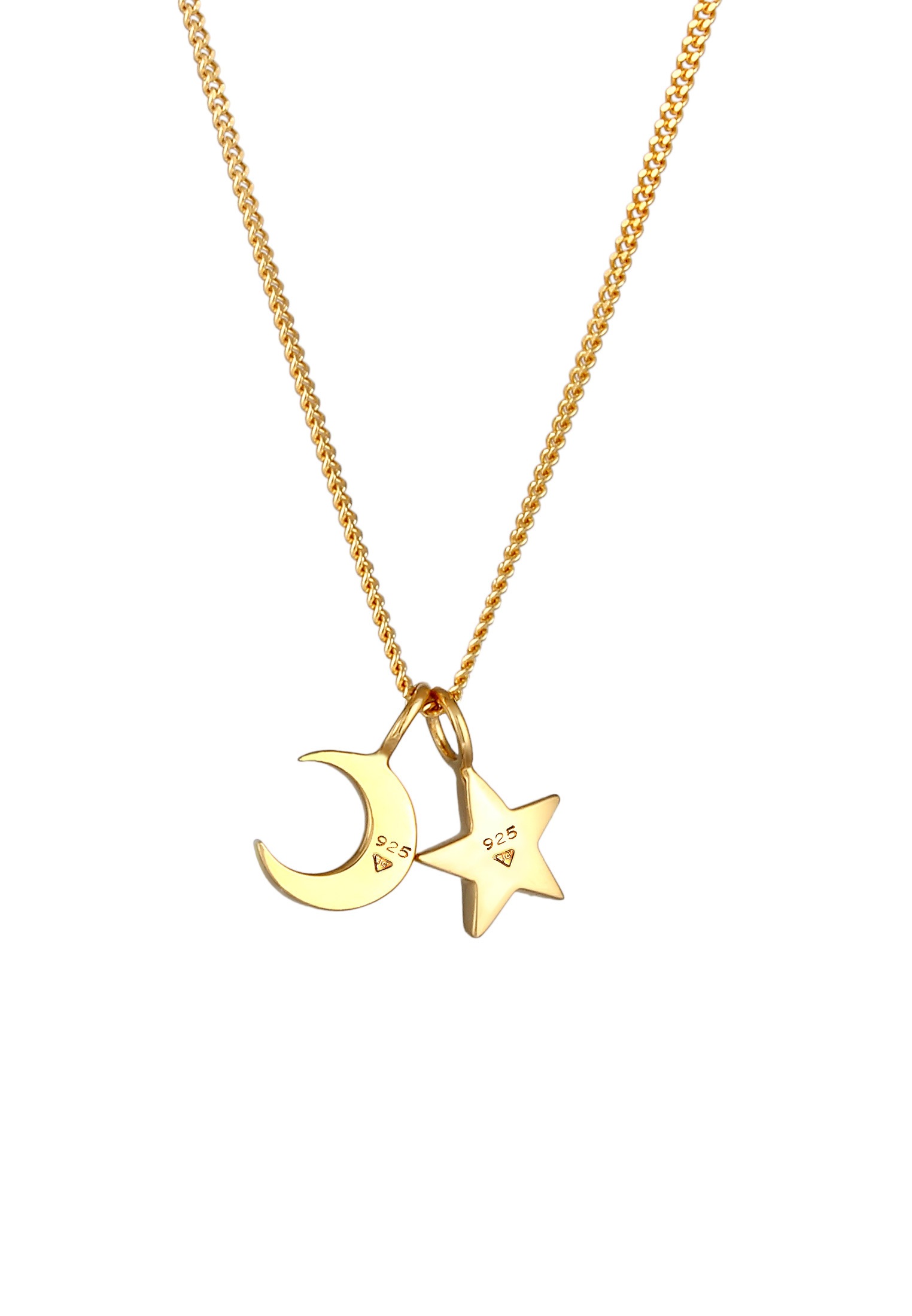 Elli Kette mit Anhänger »Halskette Stern Mond Anhänger Astro Basic 925 Silber«