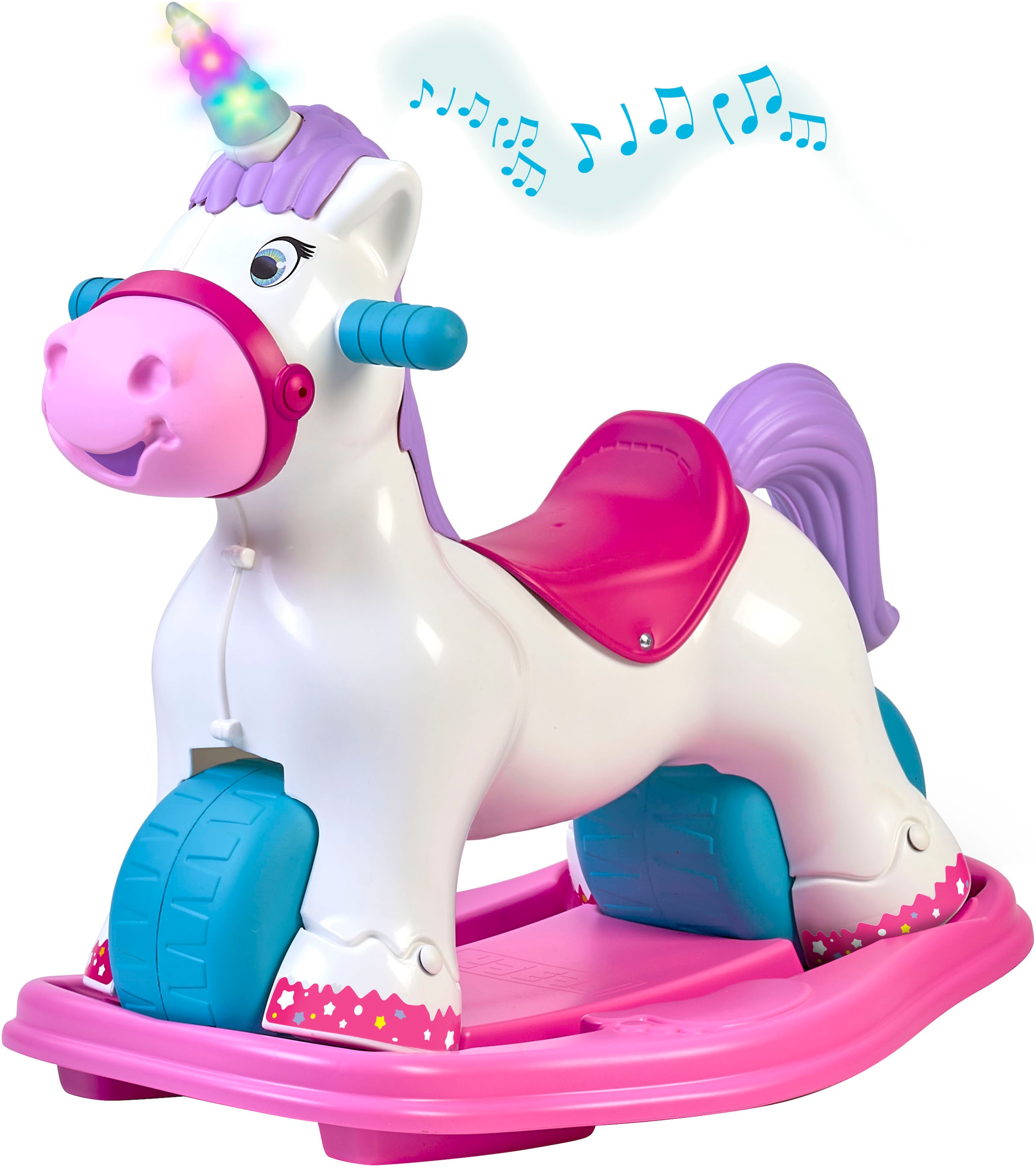 Feber Schaukeltier "Feber Baby Unicorn 2in1" mit Licht- und Soundeffekt; Made in Europe