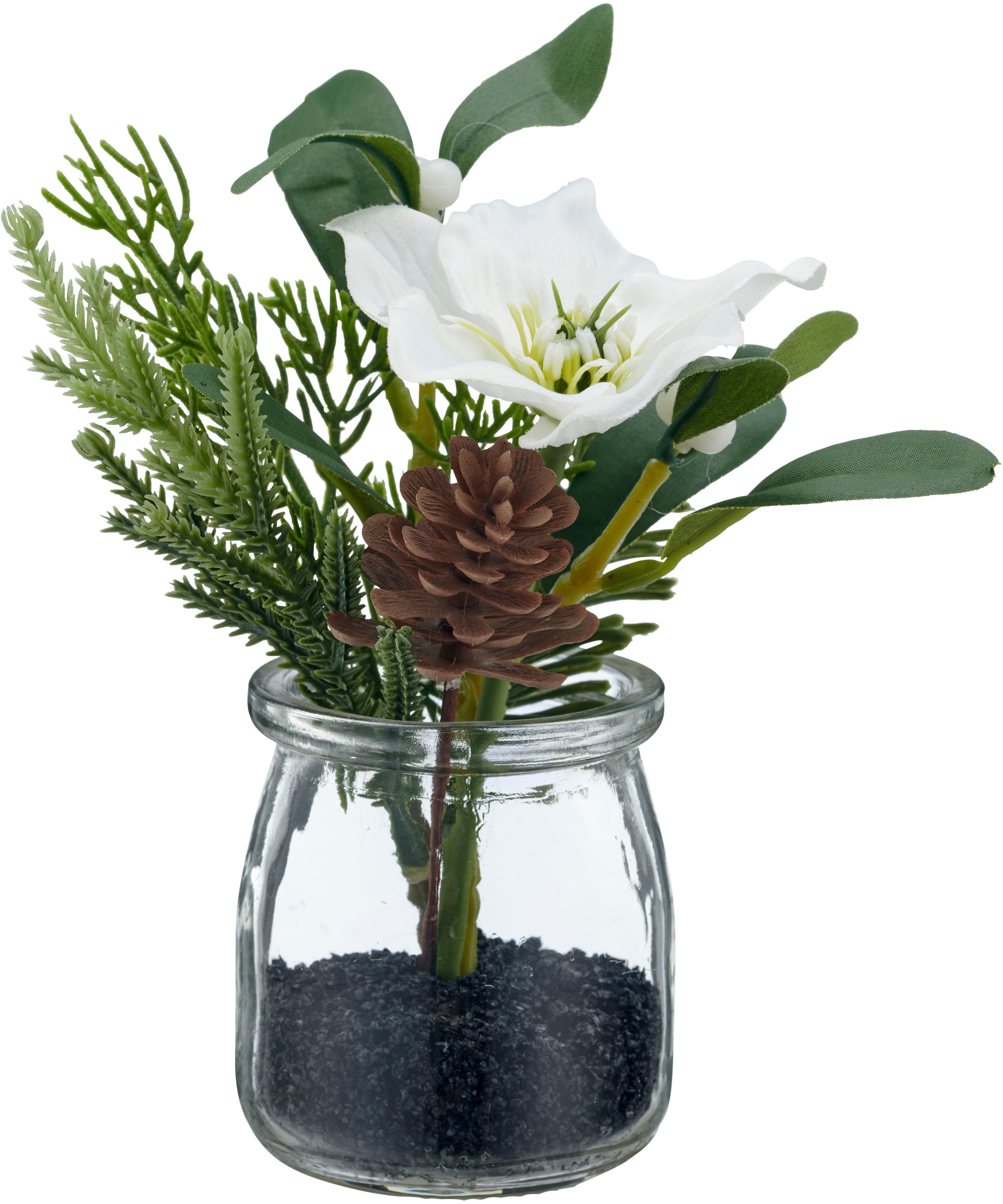 Creativ green Winterliche Kunstpflanze »Schneeglöckchen und Christrose« im attraktiven Glasgefäß