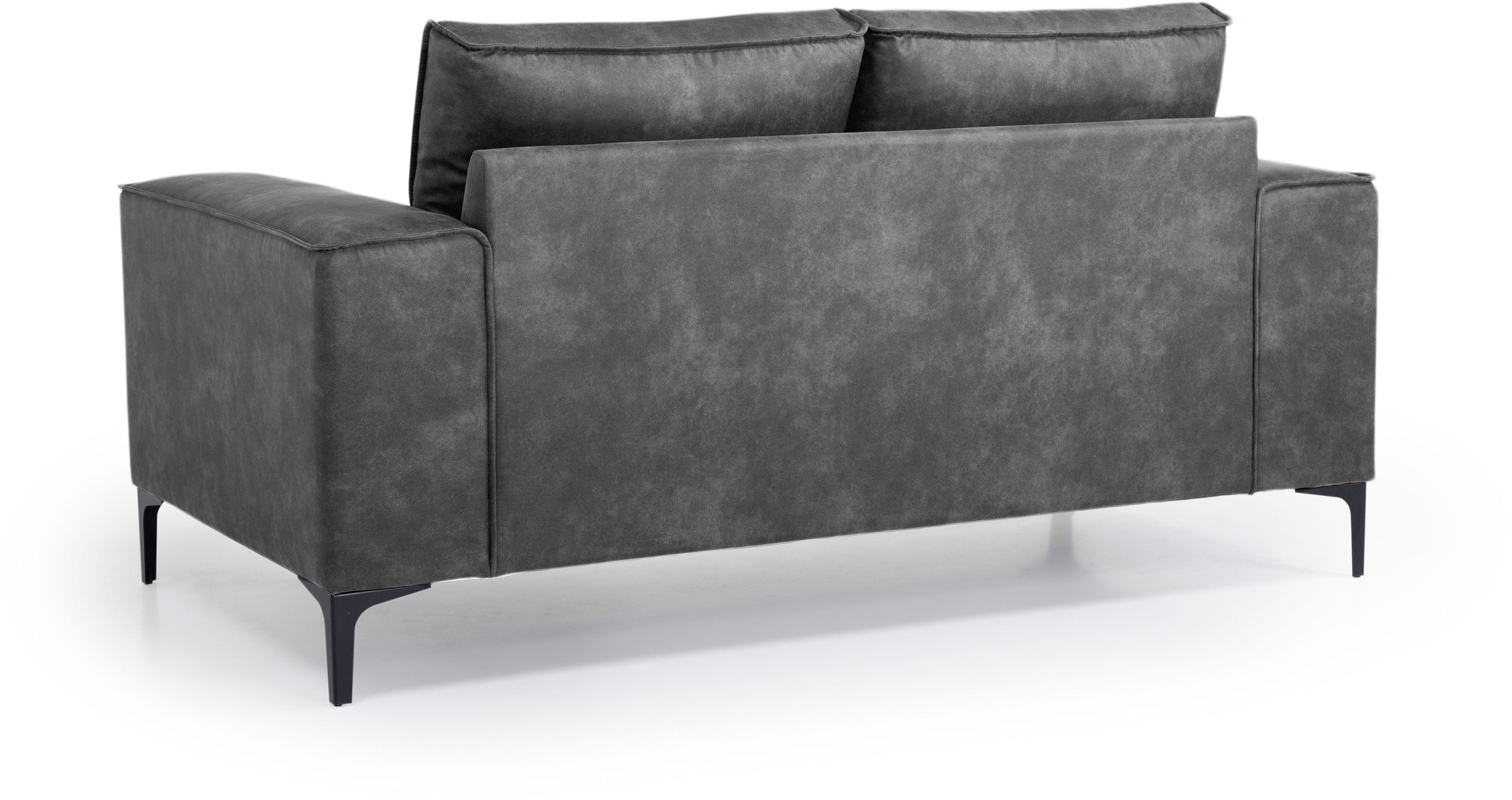 Places of Style 2-Sitzer »Kompaktsofa Oland, Struktur, Flachgewebe, Luxus-Microfaser, Boucle«, 164 cm, Wellenunterfederung, Skandi-Design, Metallfüße