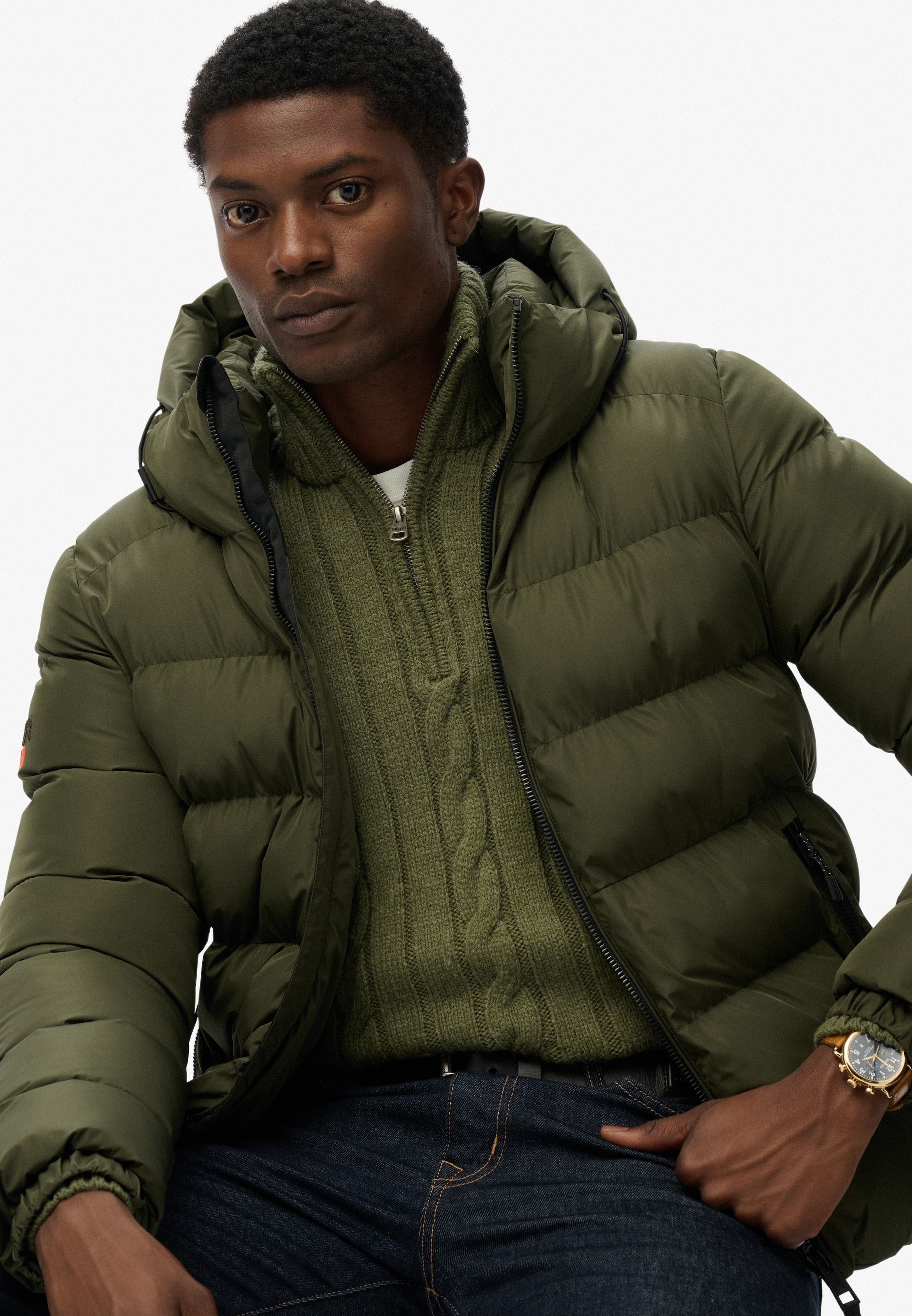 Superdry Steppjacke »HOODED SPORTS PUFFER JACKET«, mit Kapuze