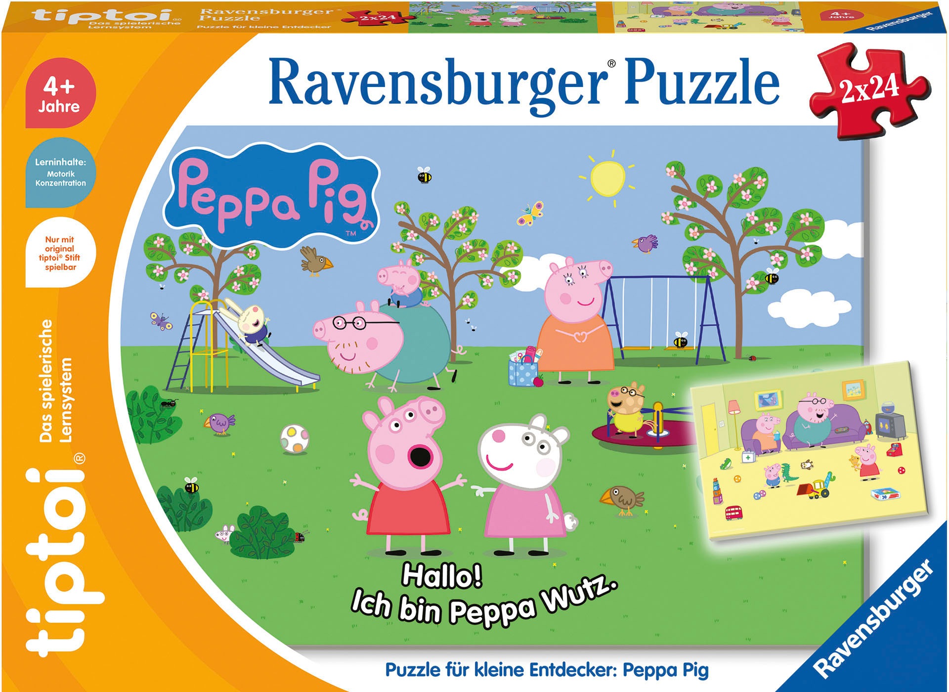 Ravensburger Puzzle »tiptoi® Puzzle für kleine Entdecker: Peppa Pig«, (2 x 24 Teile) Made in Europe, FSC® - schützt Wald - weltweit