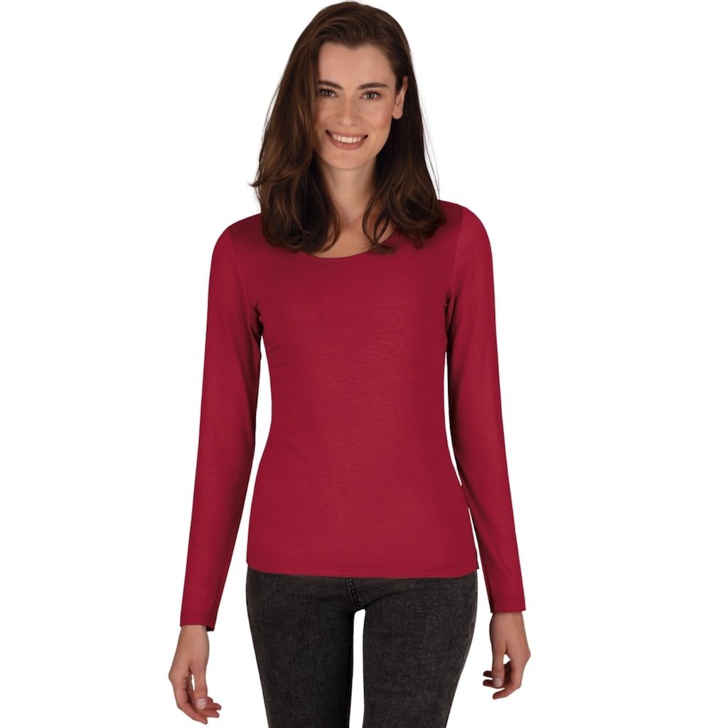 Trigema Longsleeve »TRIGEMA Shirt aus Viskose Langarm«, (1 tlg.)