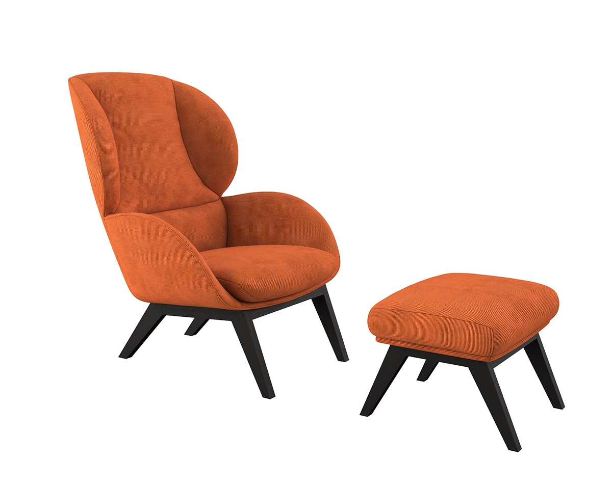 FLEXLUX Ohrensessel »Adria Designsessel, Loungesessel,« Stil & Komfort, organische Form, Fuß Holz schwarz