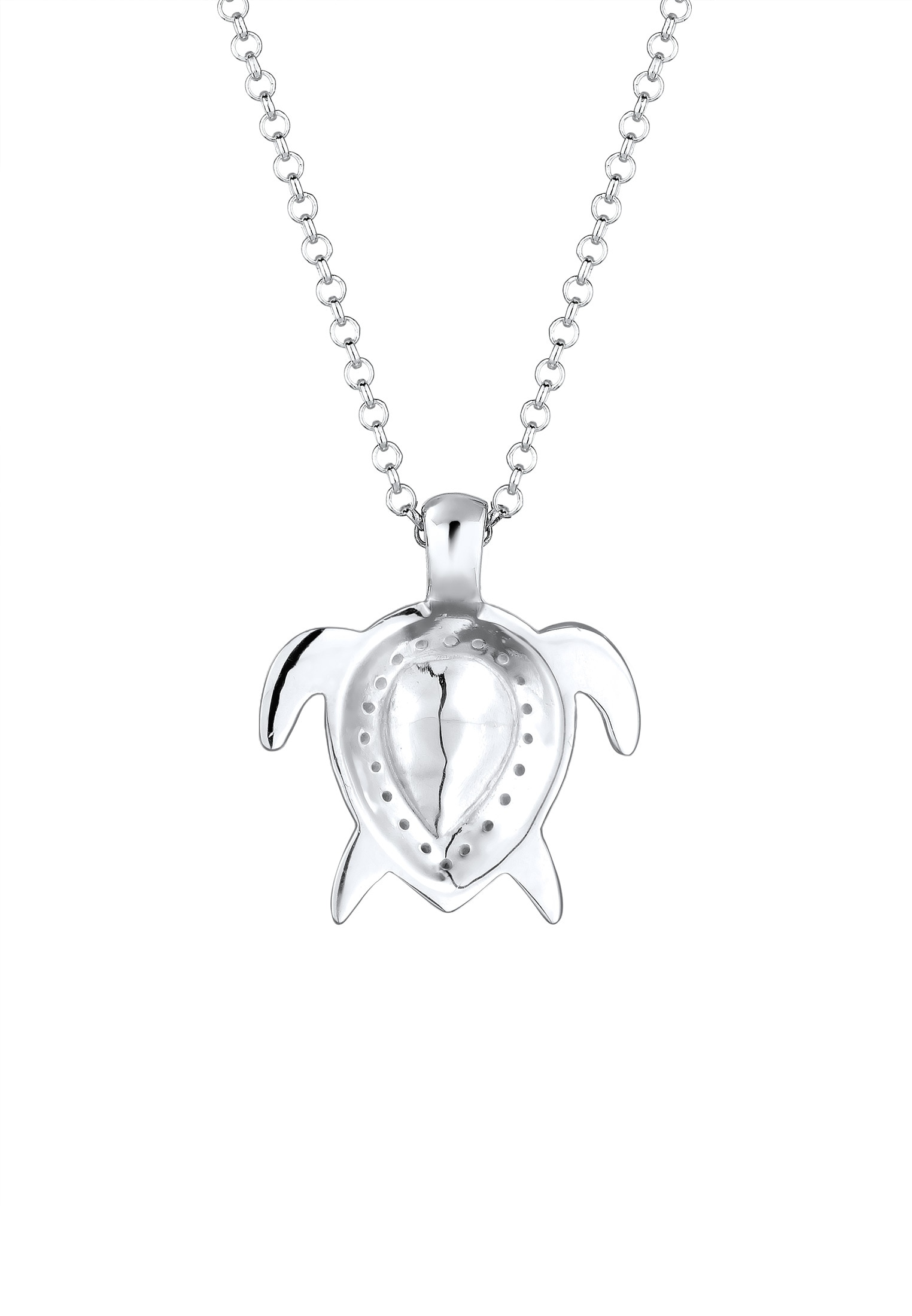 Elli Silberkette »Halskette Schildkröte Kristalle Hellblau 925 Sterling Silber«
