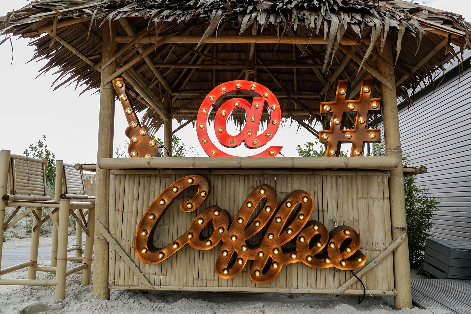 MARQUEE LIGHTS LED Dekolicht »Coffee« E14 1 Stk. Warmweiß Wandlampe, Tischlampe Kaffee, 46 Leuchtmittel E14 (exkl.) - 145x61 cm