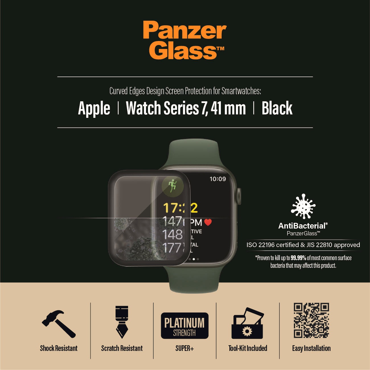 PanzerGlass Displayschutzglas »Screen Protector Glass«, für Apple Watch Series 7/8 41mm