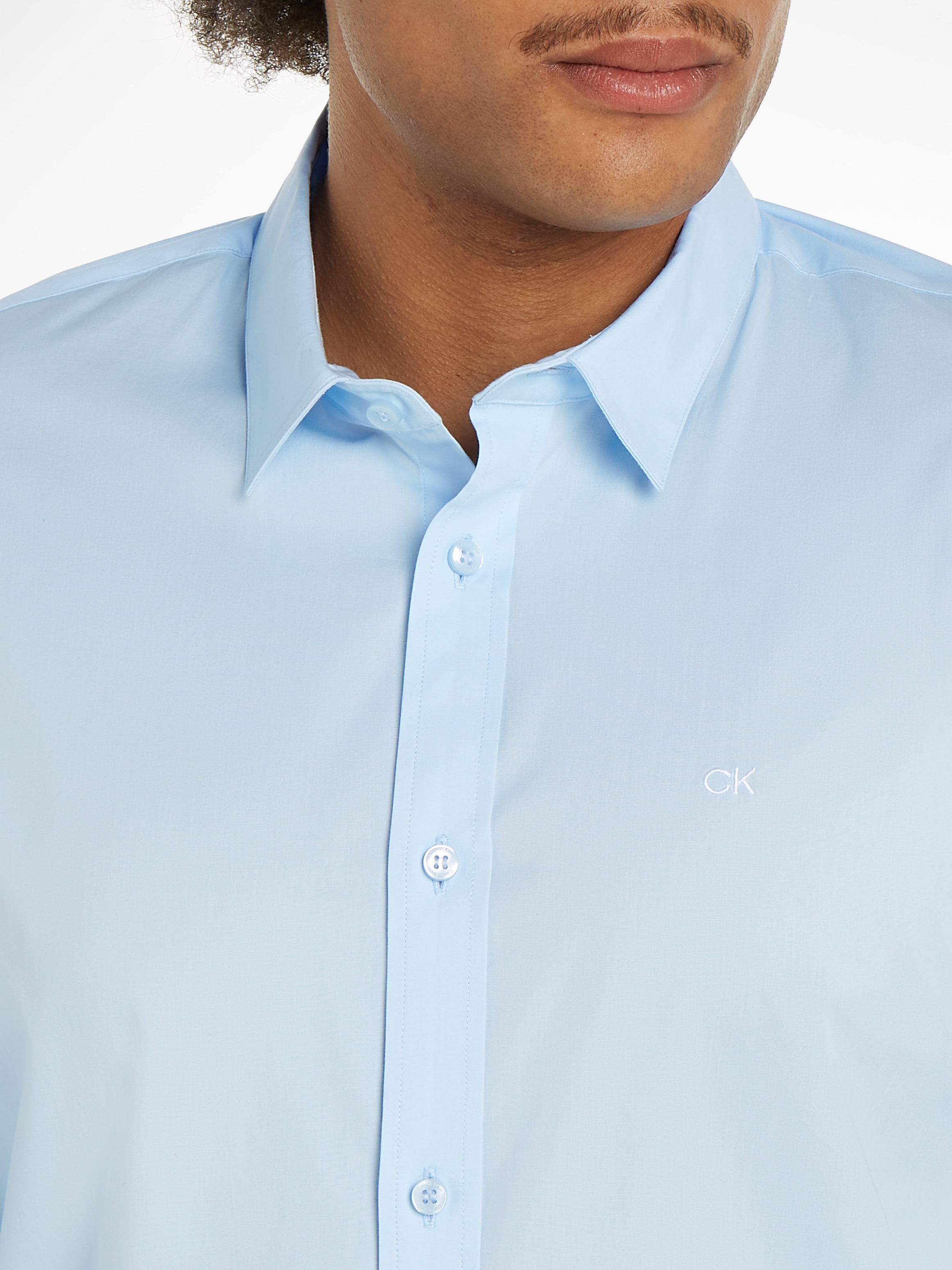 Calvin Klein Businesshemd »STRETCH POPLIN SLIM SHIRT«, mit Calvin Klein Logo auf der Brust